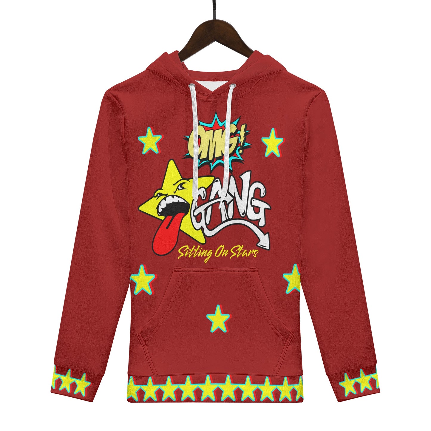 Star Gang Mens Maroon Hoodie