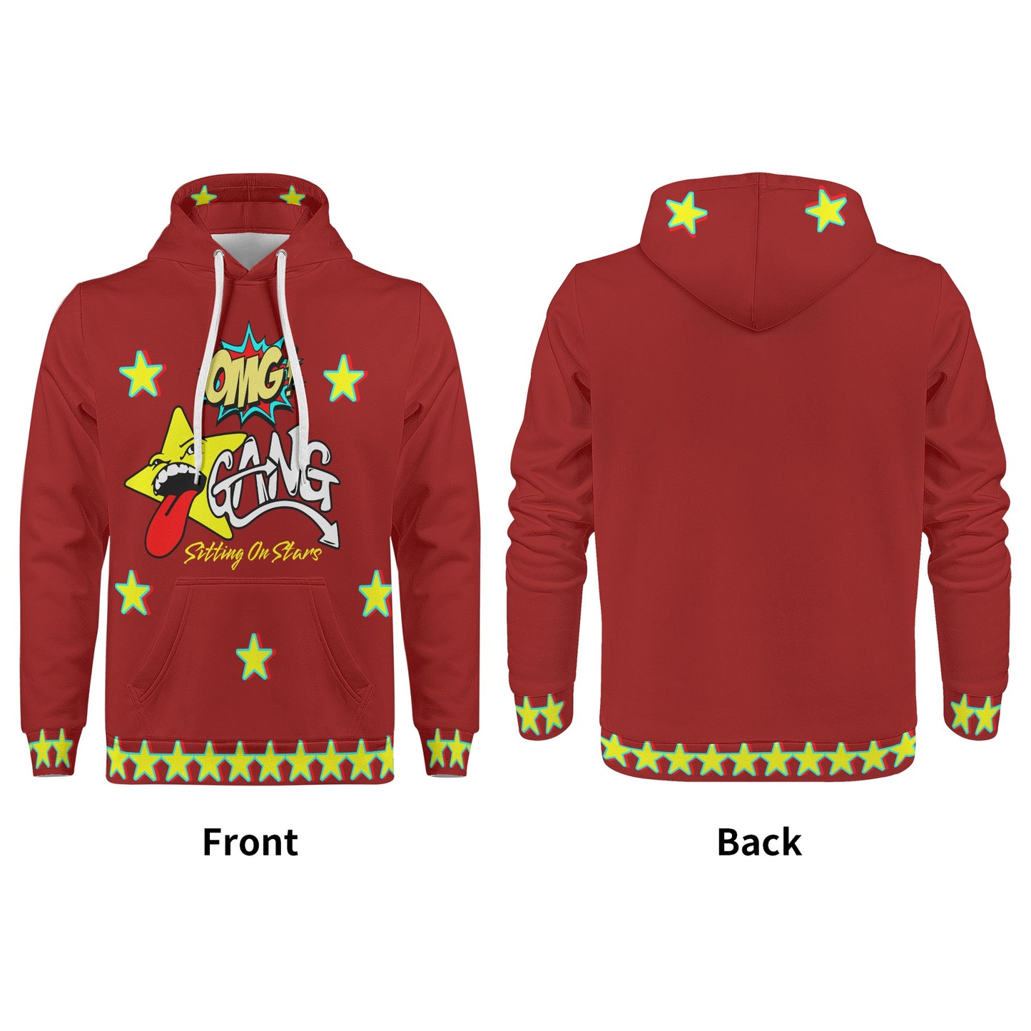 Star Gang Mens Maroon Hoodie