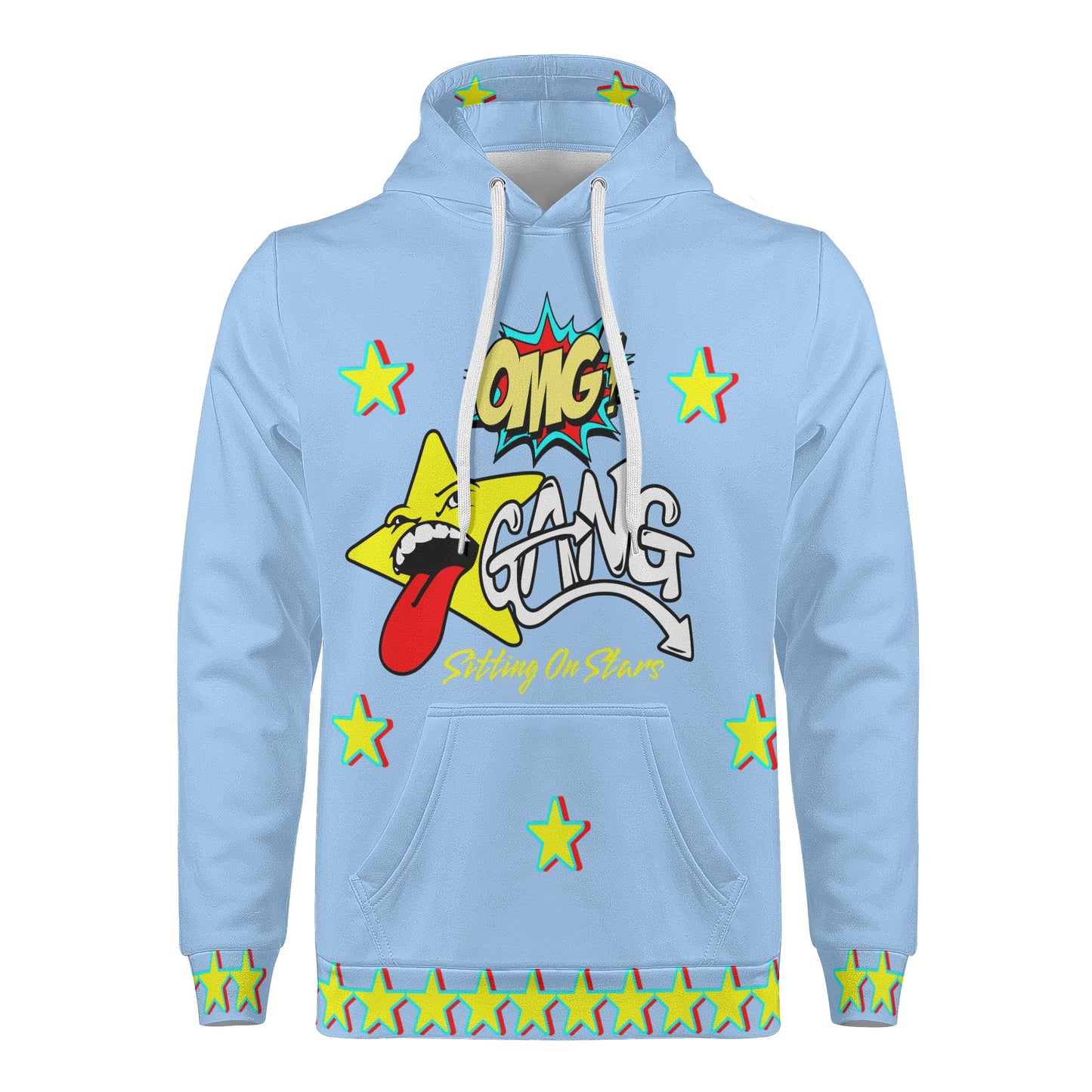 Star Gang Mens Sky Blue Hoodie