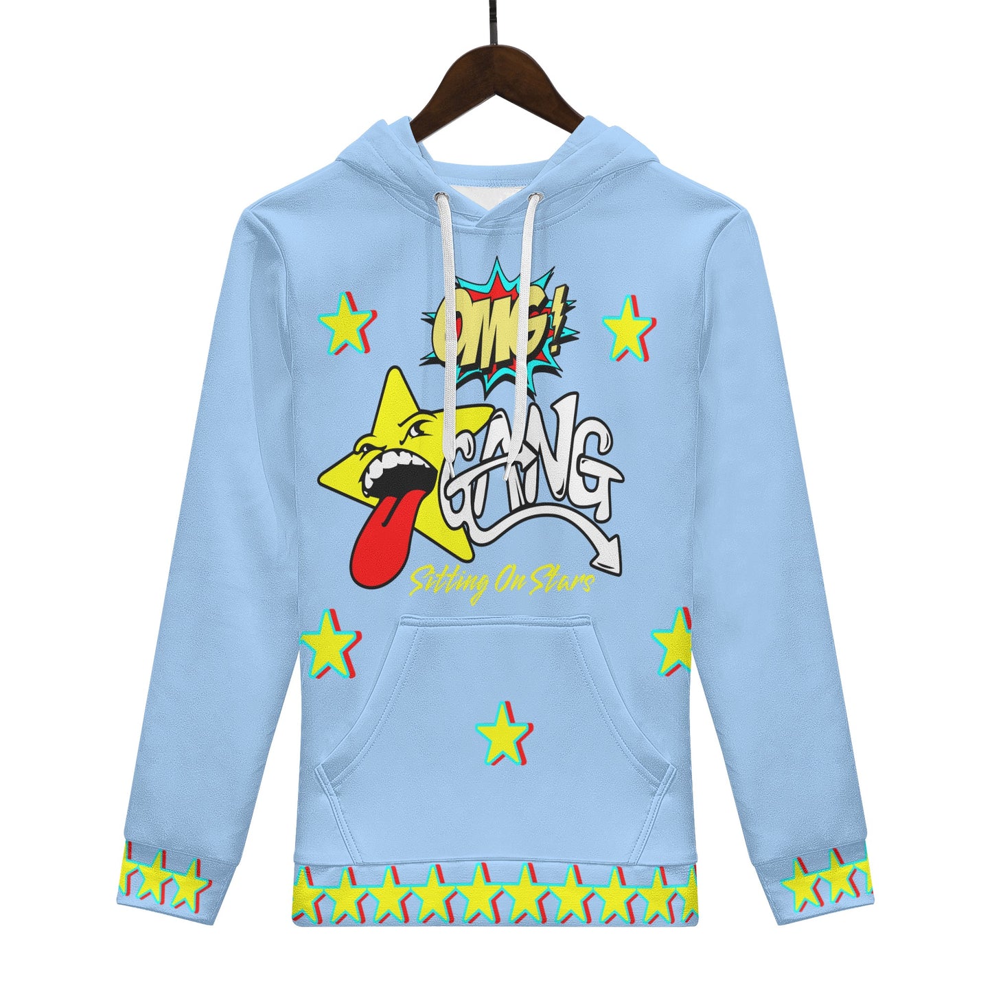 Star Gang Mens Sky Blue Hoodie