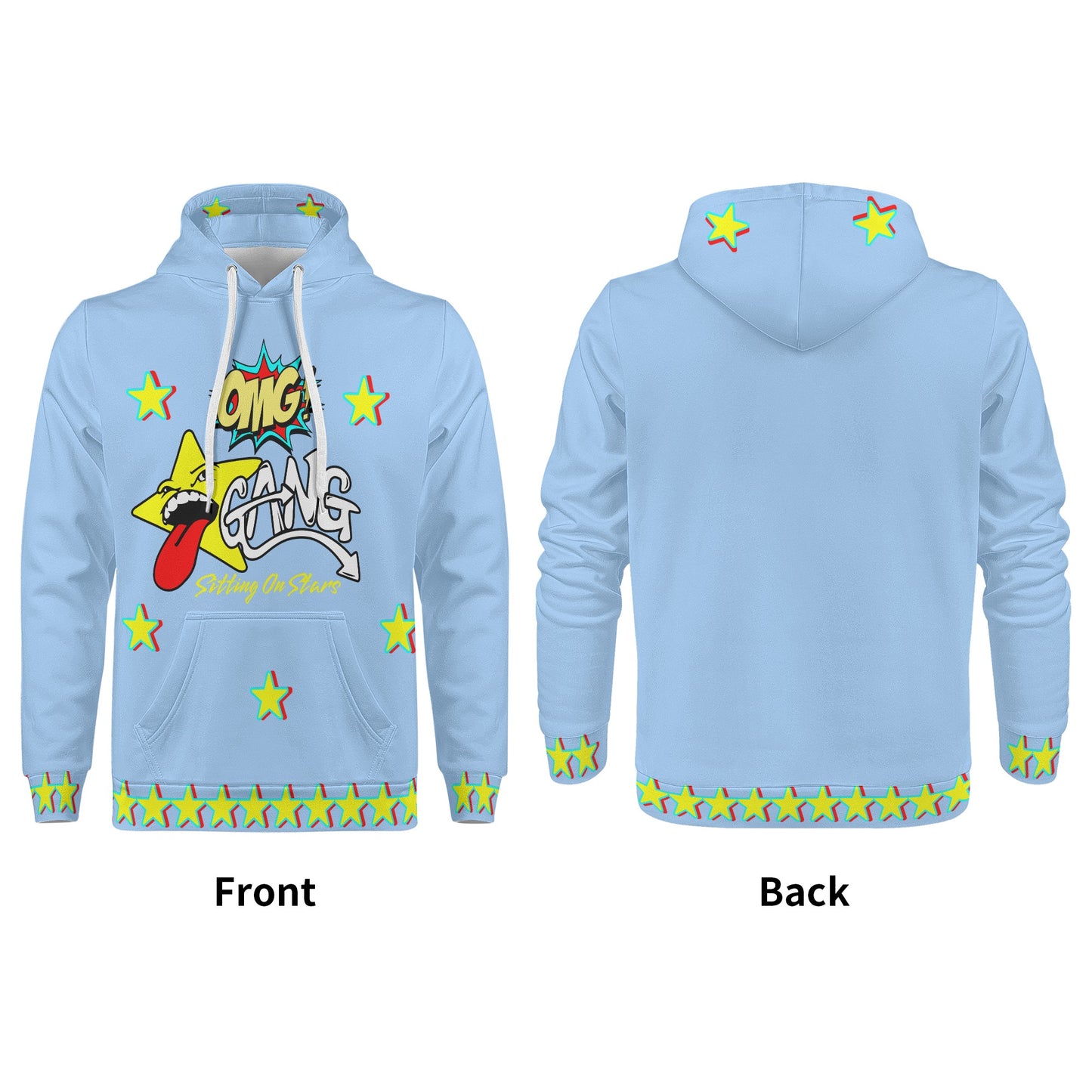 Star Gang Mens Sky Blue Hoodie