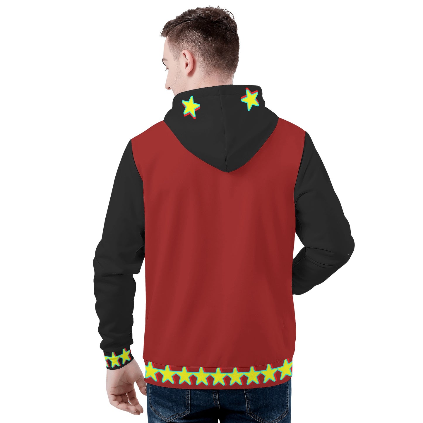 Star Gang Mens Maroon/Black Hoodie