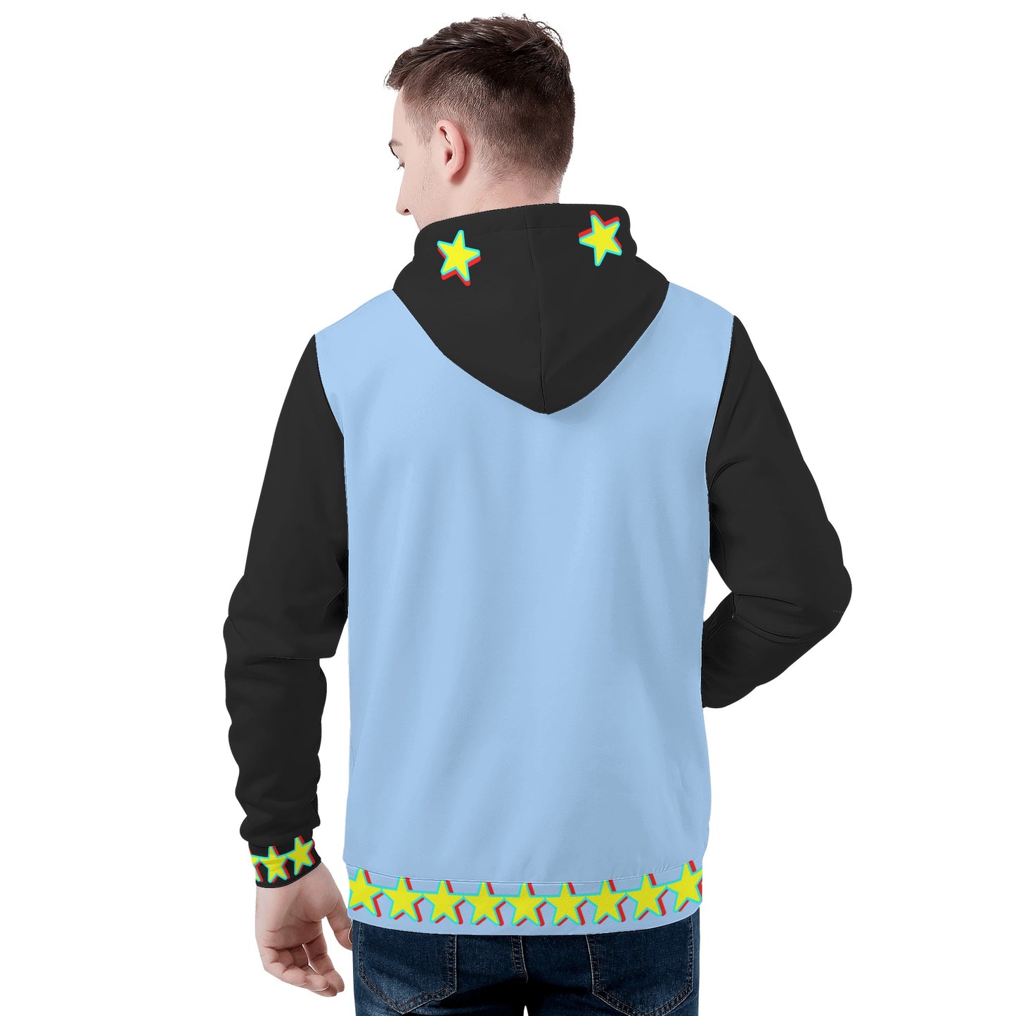 Star Gang Mens SkyBlue/Black Hoodie