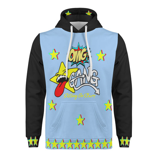 Star Gang Mens SkyBlue/Black Hoodie