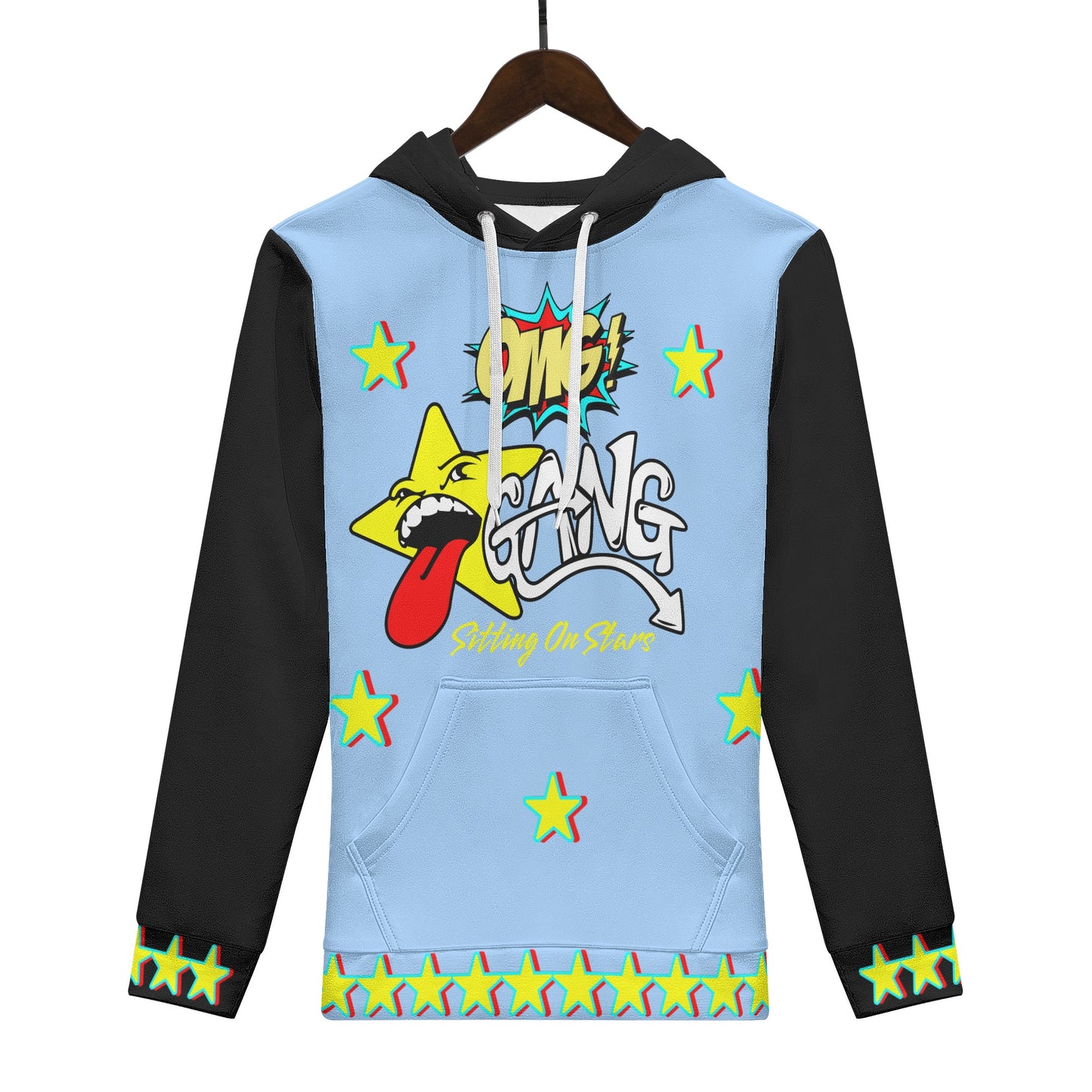 Star Gang Mens SkyBlue/Black Hoodie