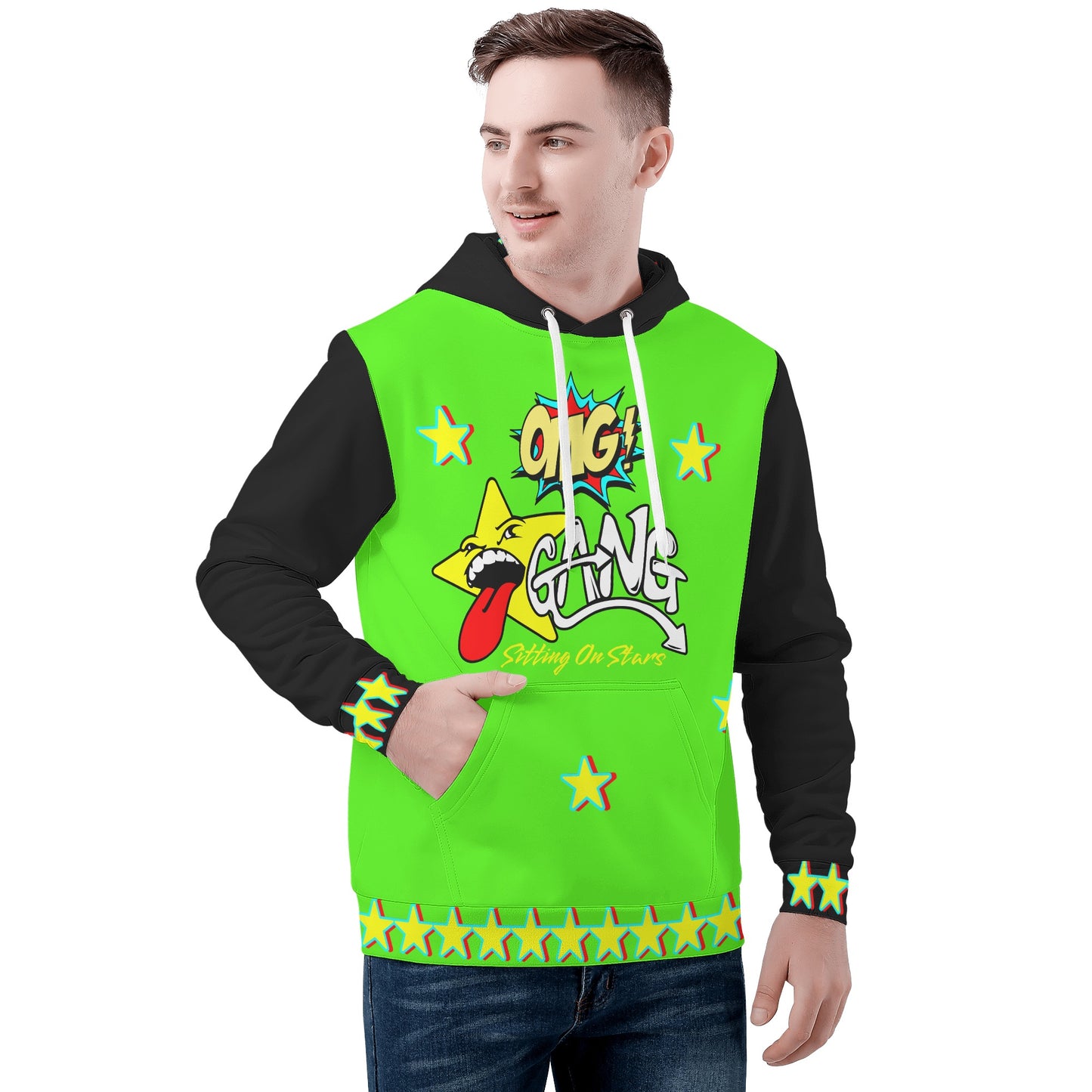 Star Gang Mens GooGreen/Black Hoodie