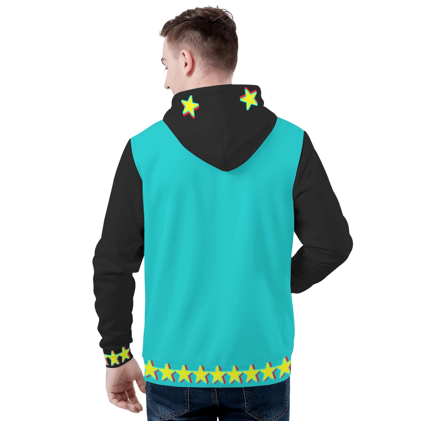 Star Gang Mens Turquoise/Black Hoodie