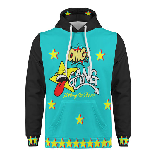 Star Gang Mens Turquoise/Black Hoodie