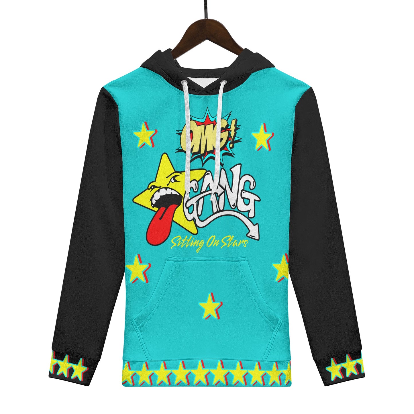 Star Gang Mens Turquoise/Black Hoodie