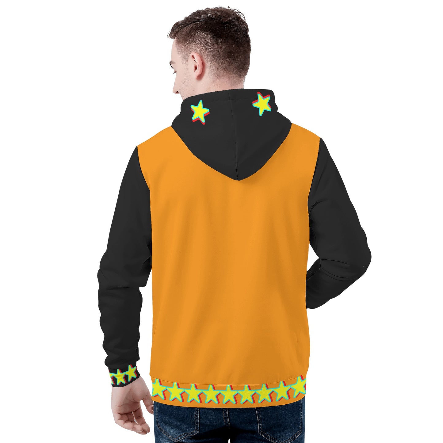 Star Gang Mens Orange/Black Hoodie