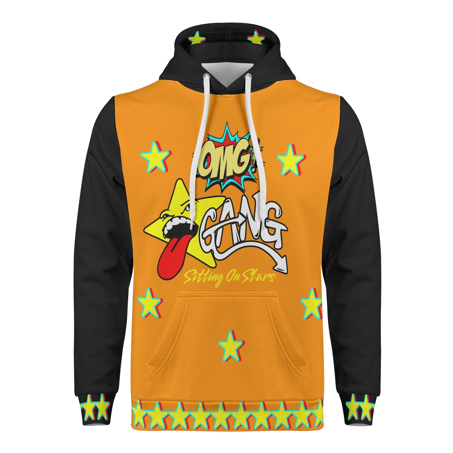 Star Gang Mens Orange/Black Hoodie