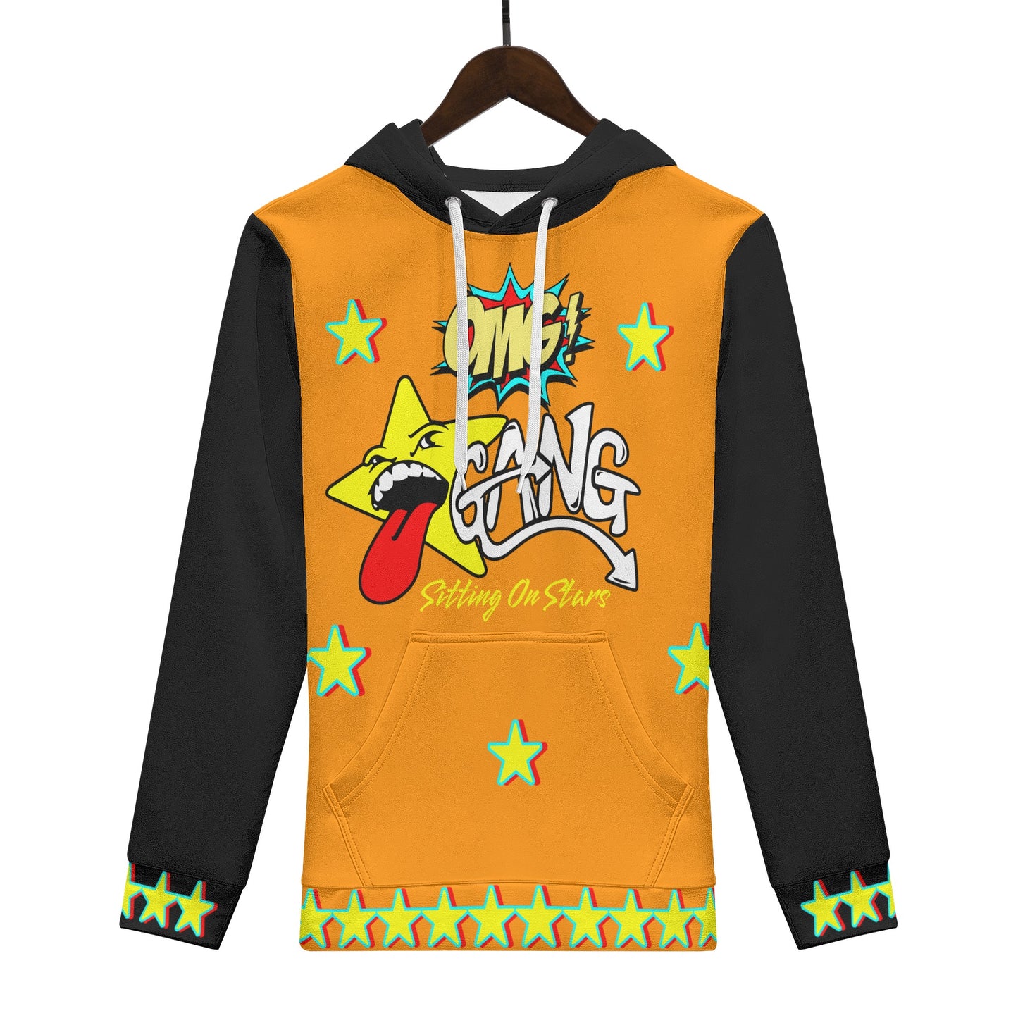 Star Gang Mens Orange/Black Hoodie