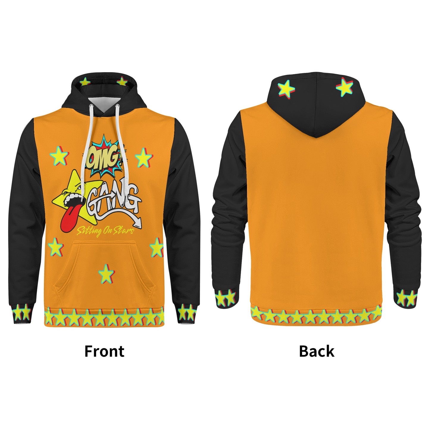 Star Gang Mens Orange/Black Hoodie