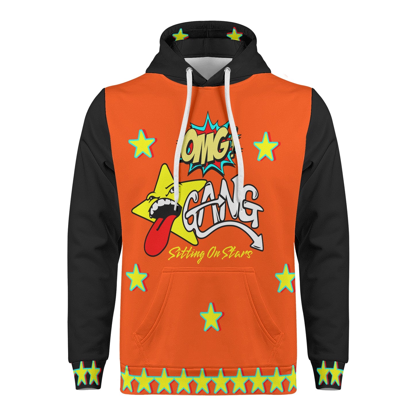 Star Gang Mens Dark Orange/Black Hoodie