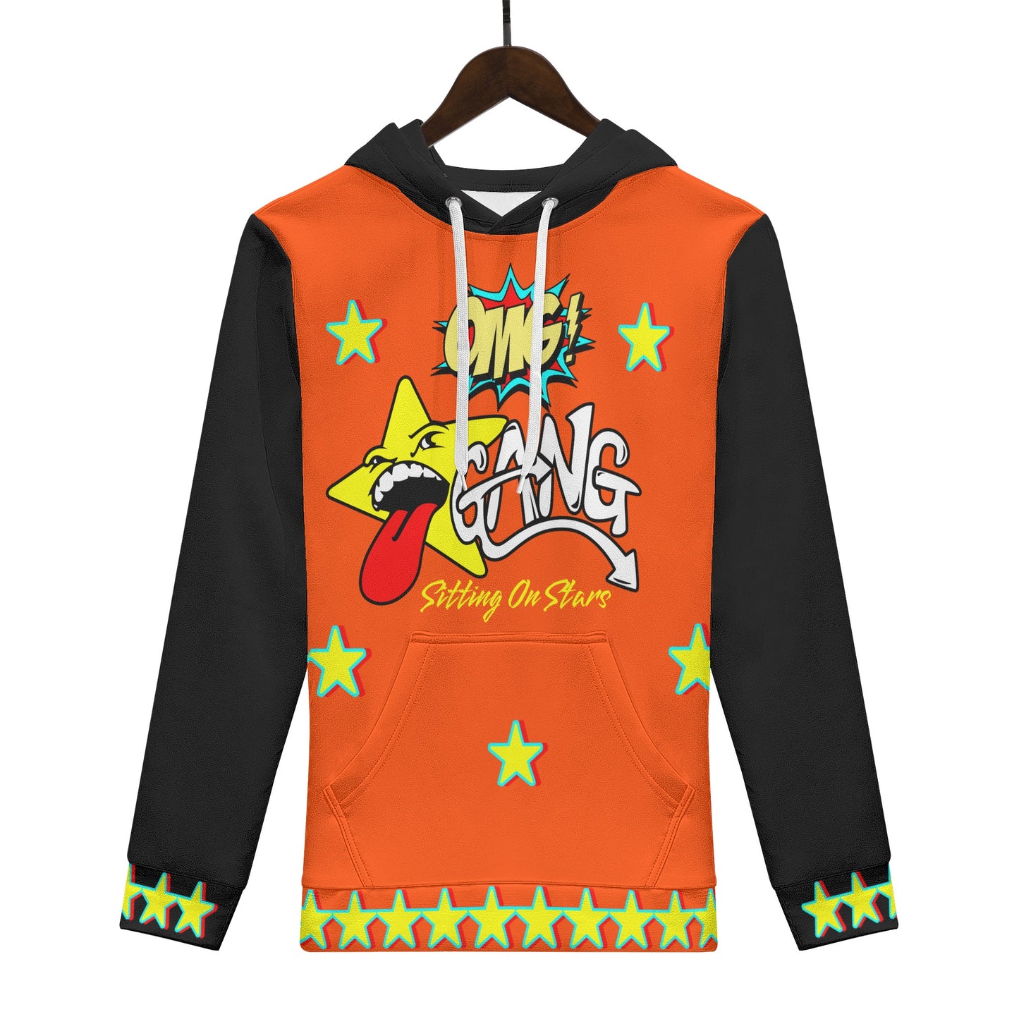 Star Gang Mens Dark Orange/Black Hoodie