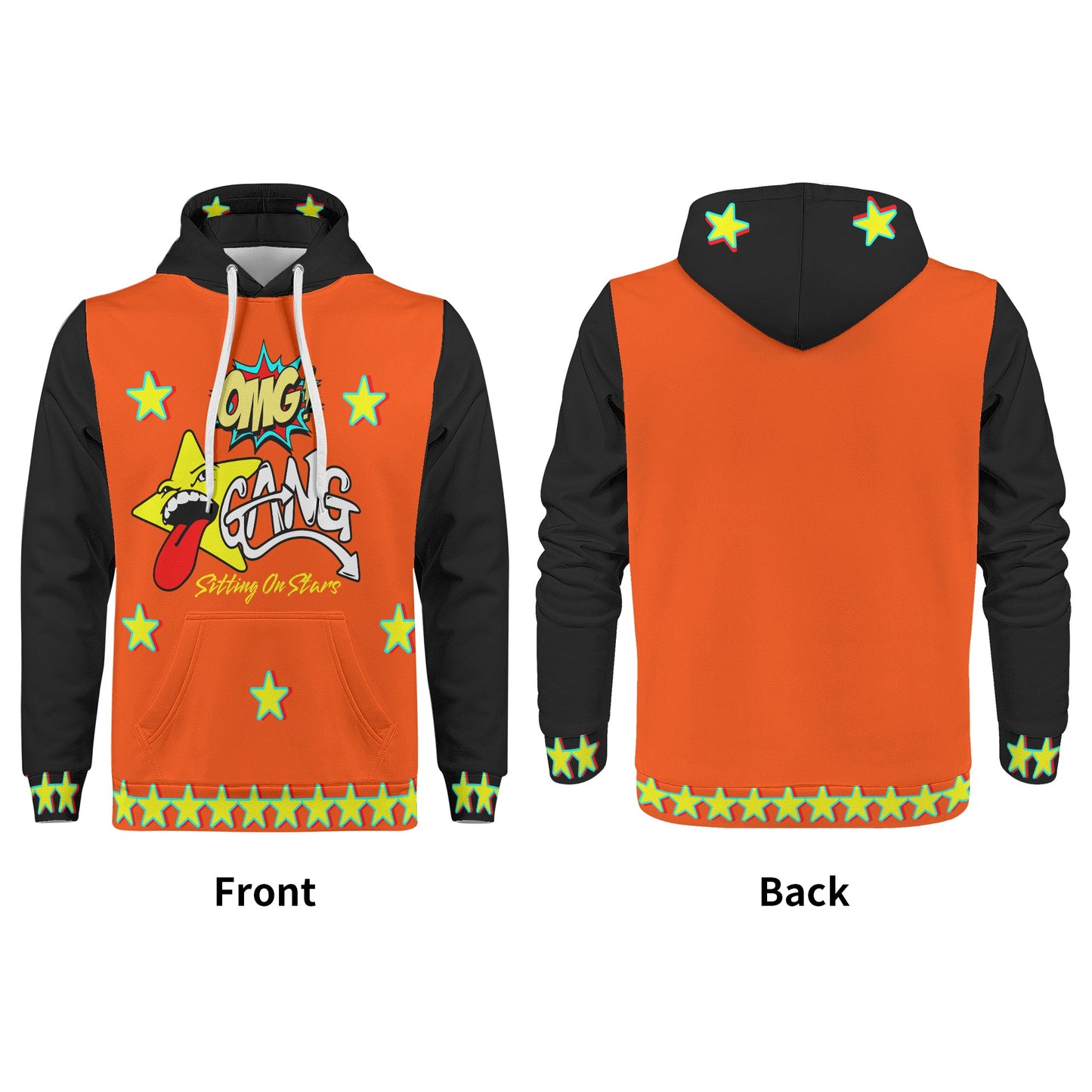 Star Gang Mens Dark Orange/Black Hoodie