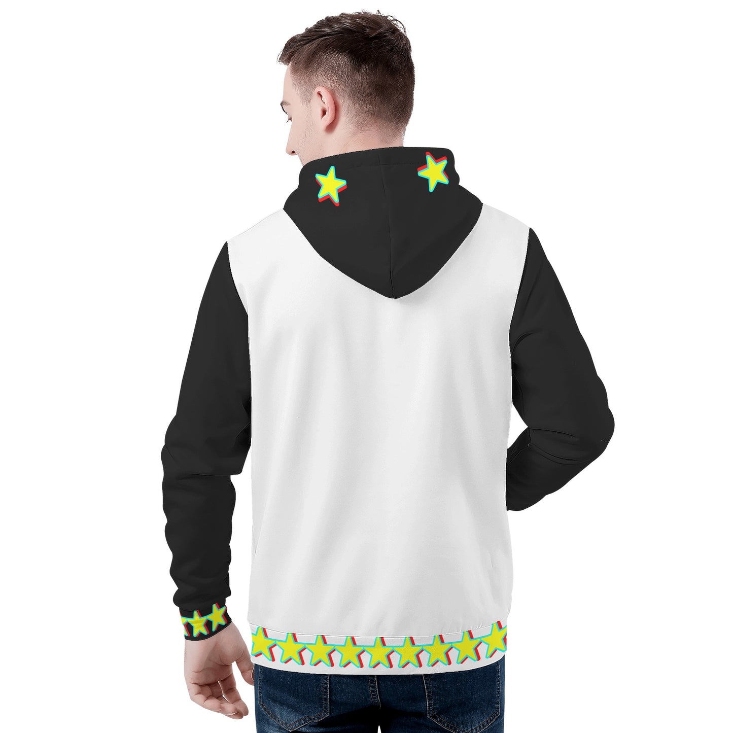 Star Gang Mens White/Black Hoodie