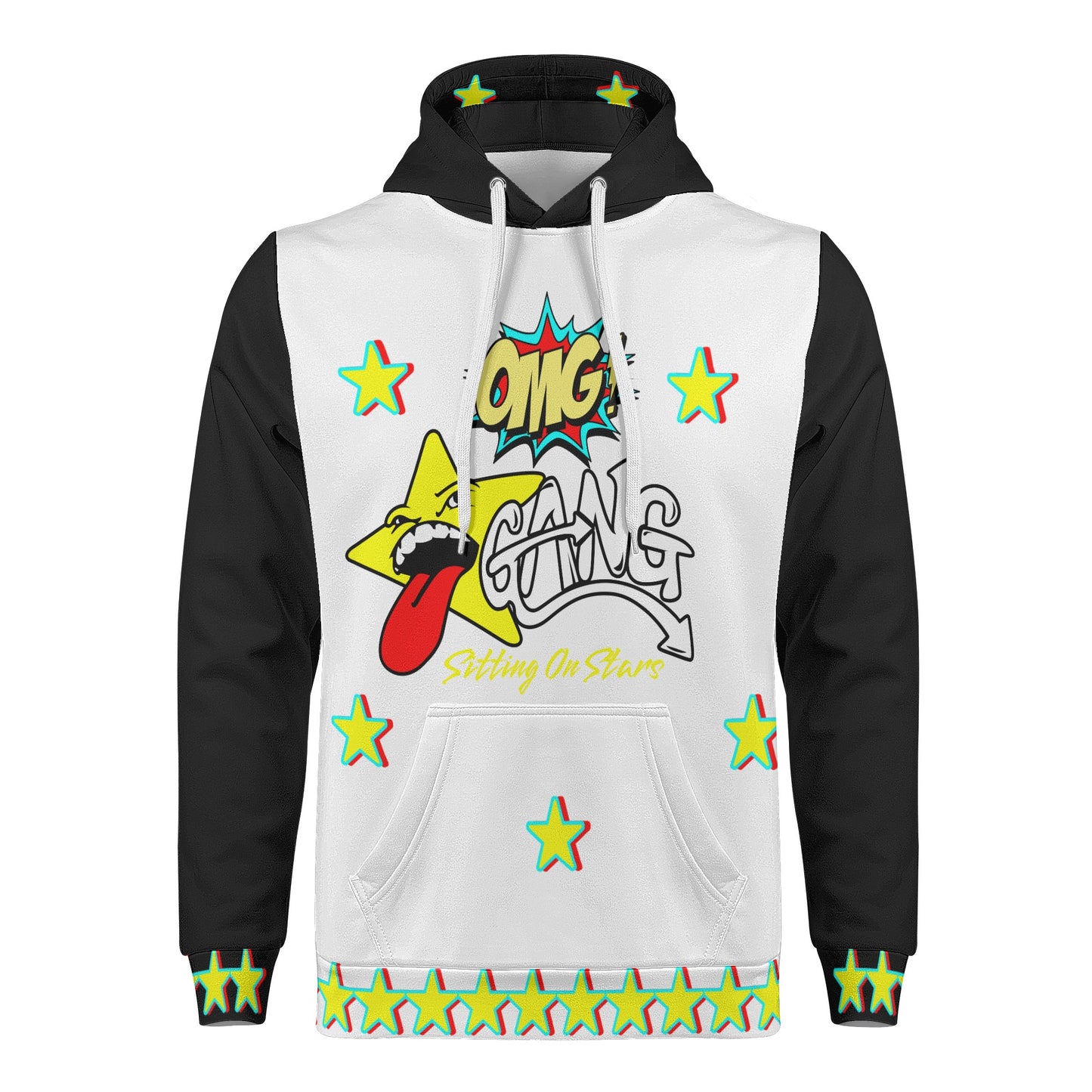 Star Gang Mens White/Black Hoodie