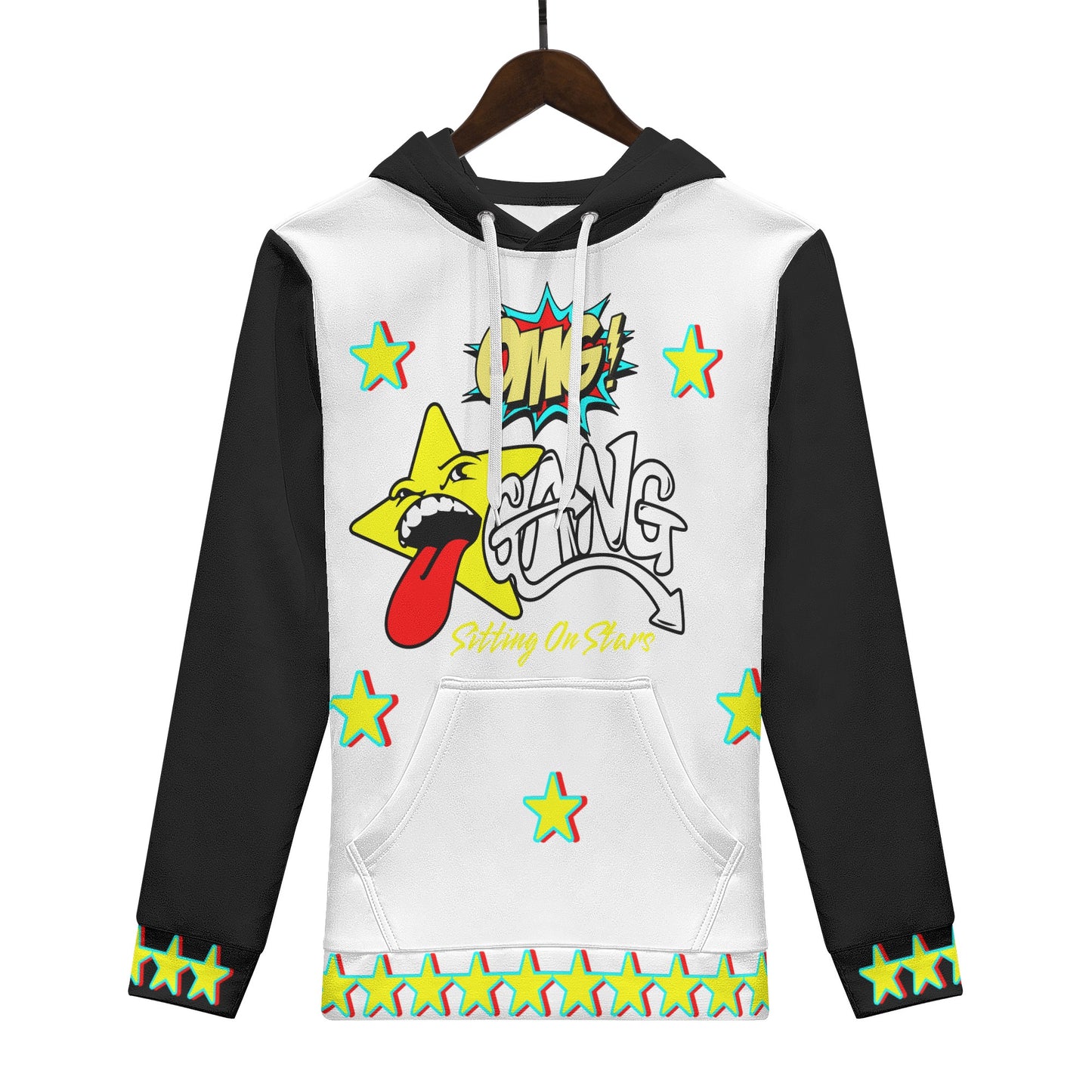 Star Gang Mens White/Black Hoodie