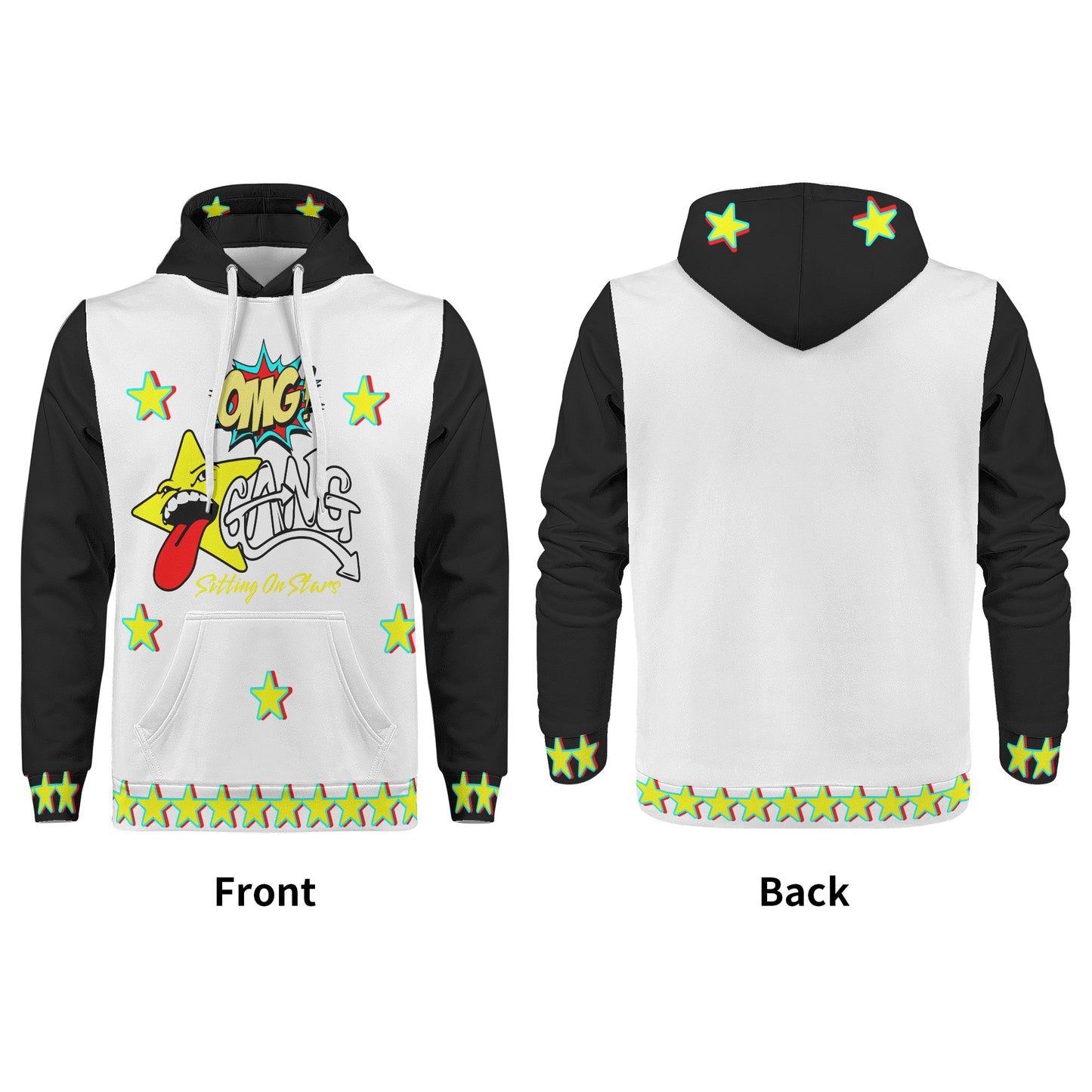 Star Gang Mens White/Black Hoodie