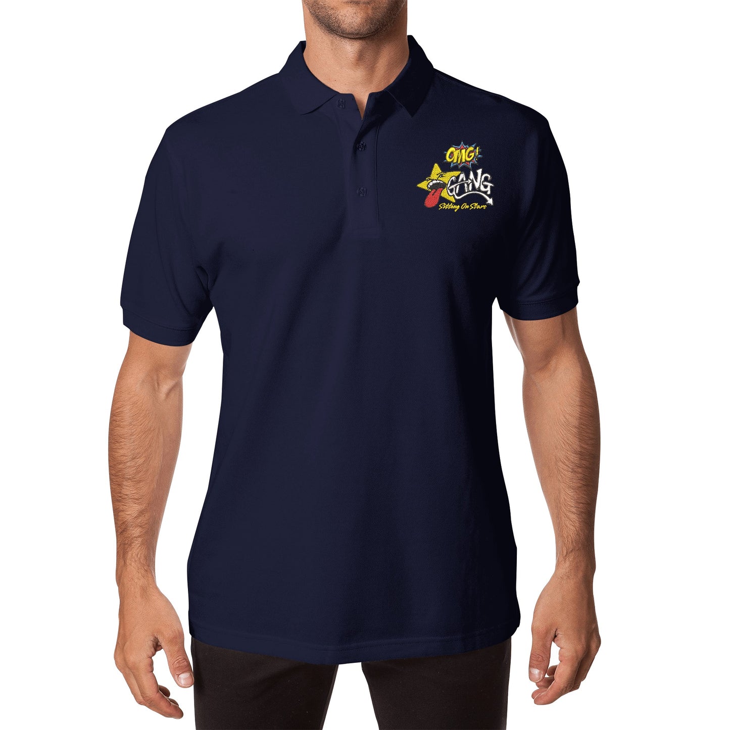 Star Gang Embroidered Unisex Cotton Polo Shirt