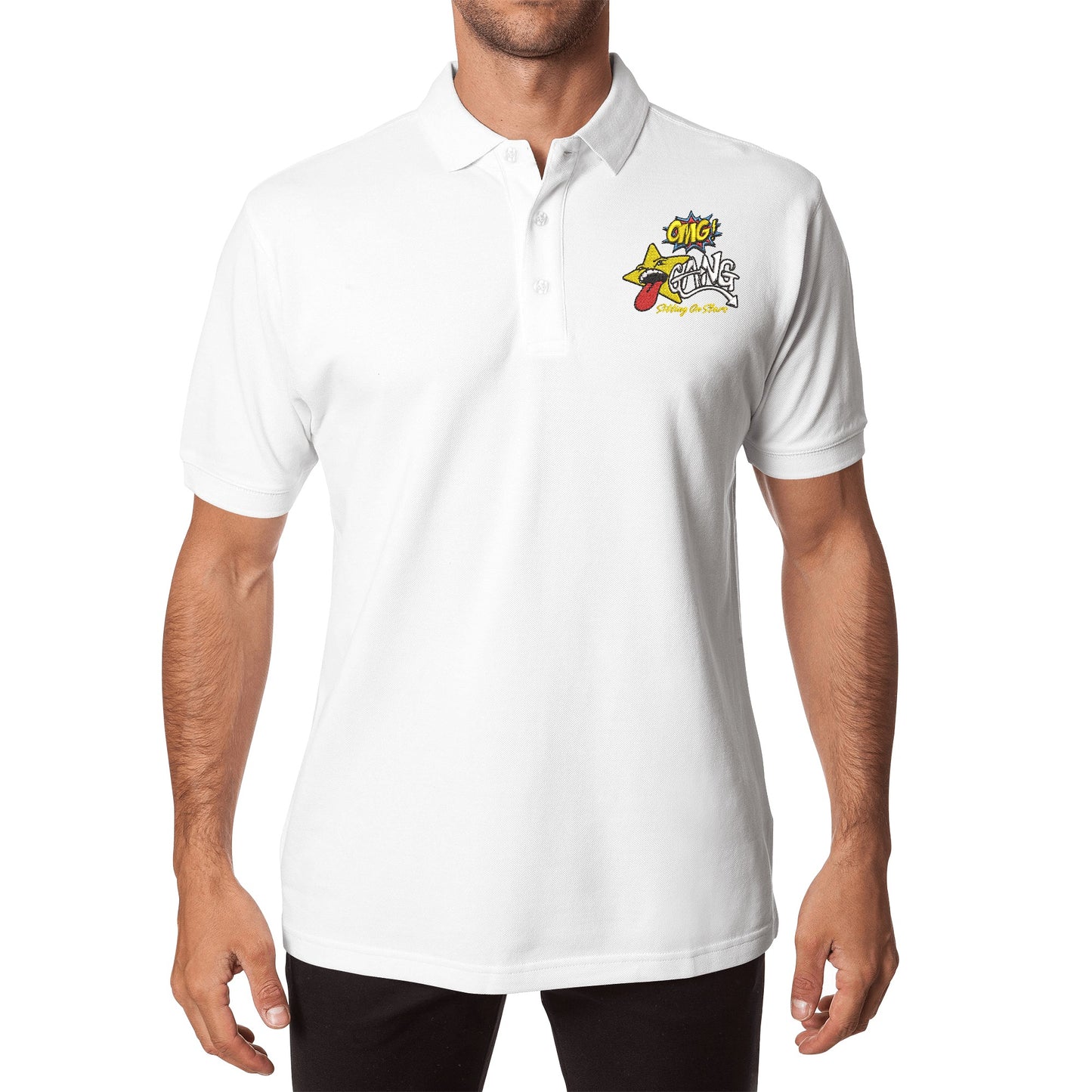 Star Gang Embroidered Unisex Cotton Polo Shirt