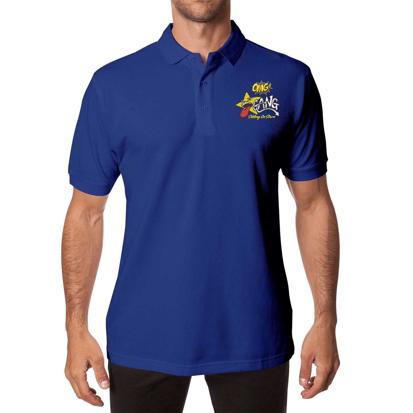 Star Gang Embroidered Unisex Cotton Polo Shirt