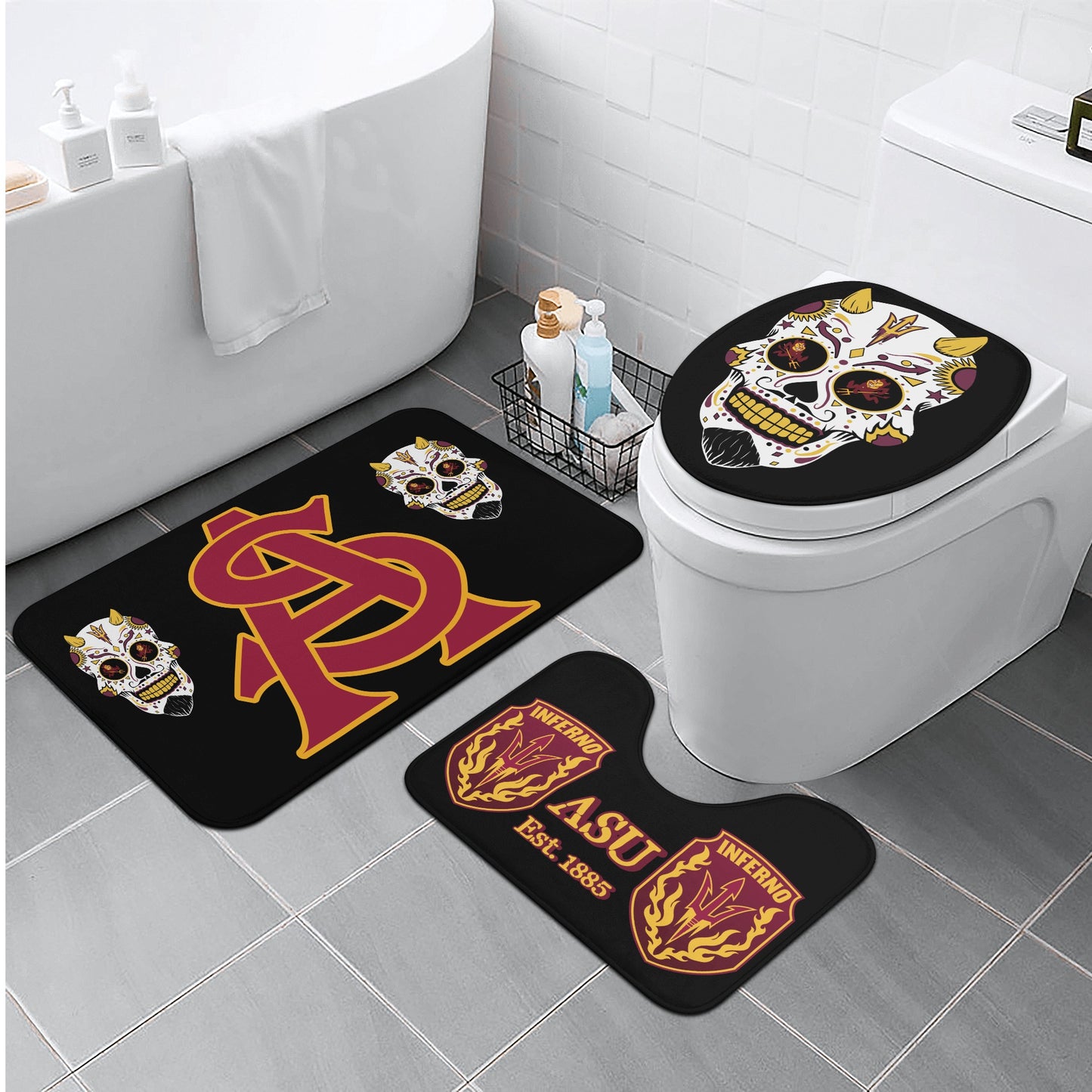 Sun Devil Dia De Los Muertos Edition Bath Room Toilet Set