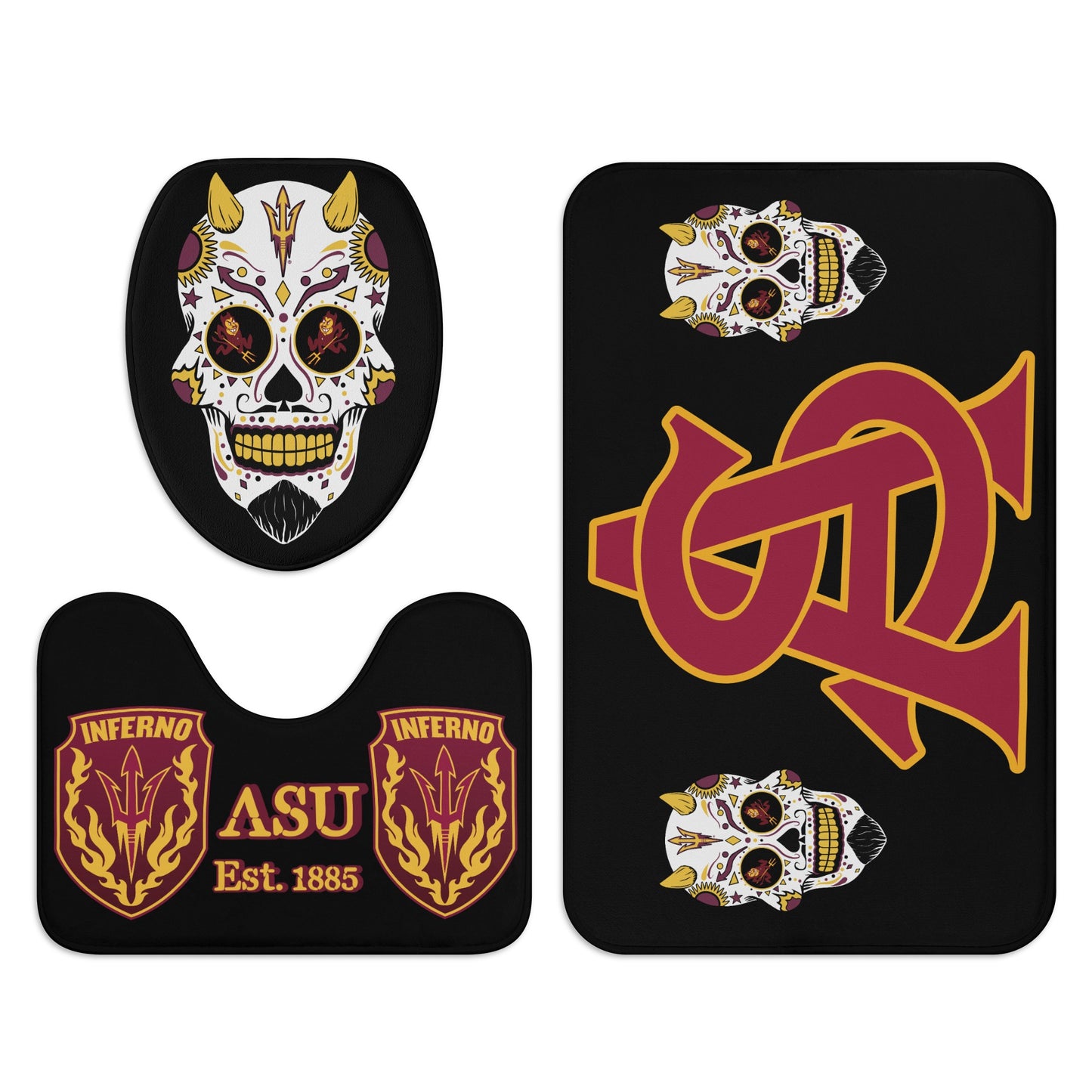 Sun Devil Dia De Los Muertos Edition Bath Room Toilet Set