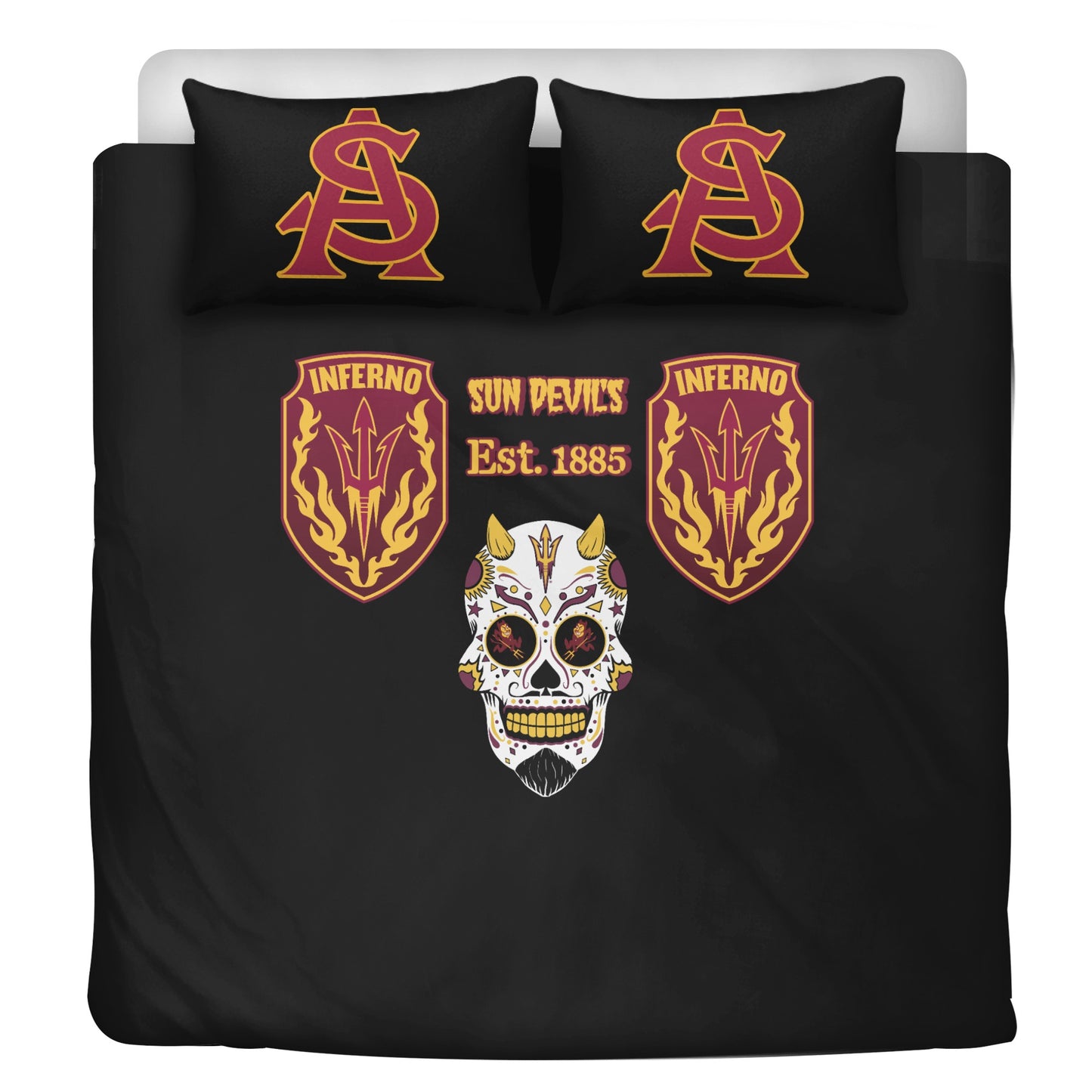 Sun Devil Dia De Los Muertos  Edition 3 Pcs Beddings