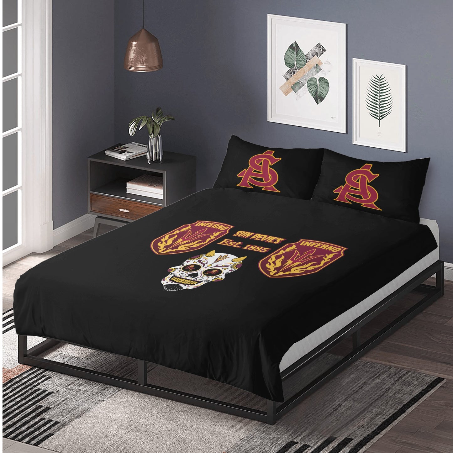 Sun Devil Dia De Los Muertos  Edition 3 Pcs Beddings