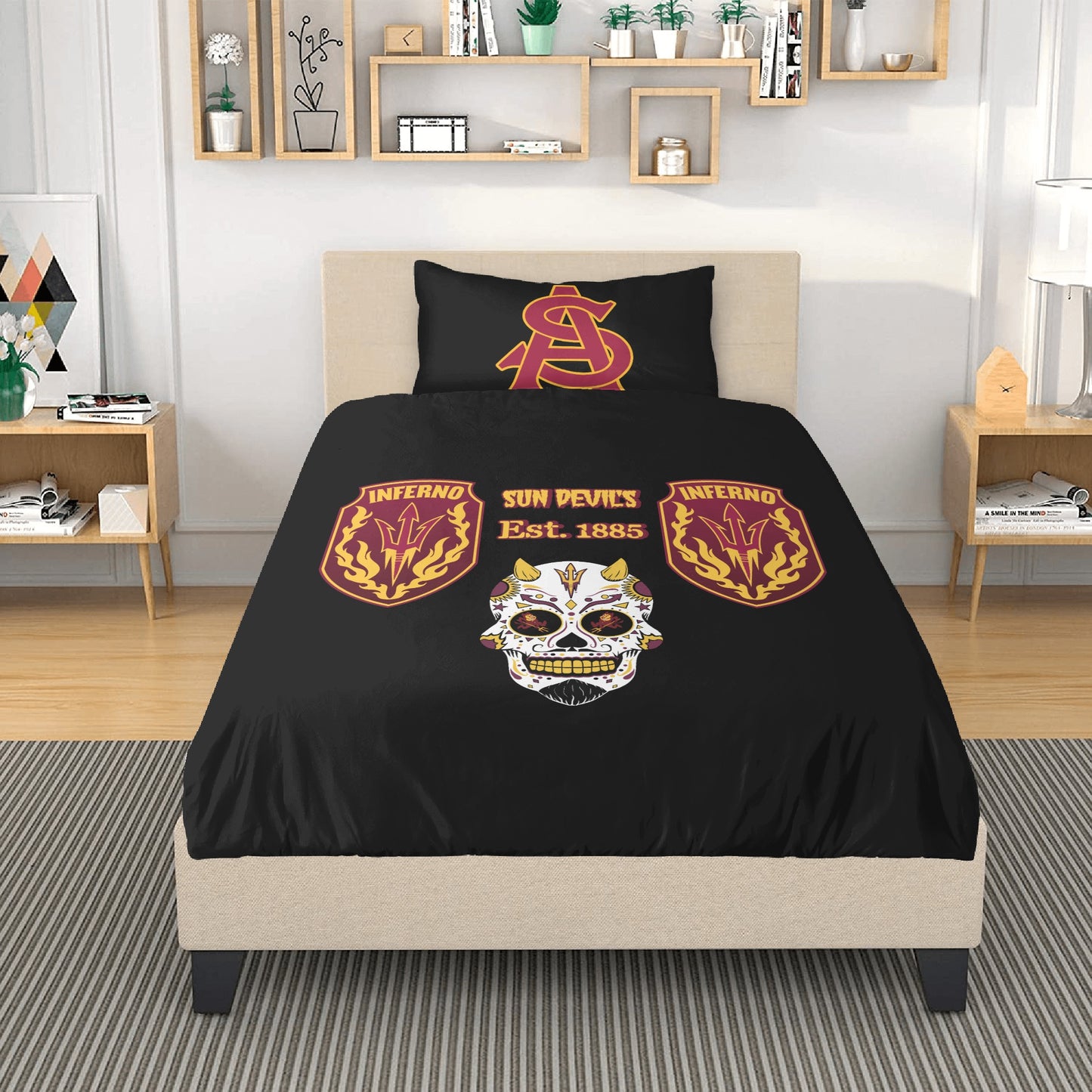 Sun Devil Dia De Los Muertos  Edition 3 Pcs Beddings