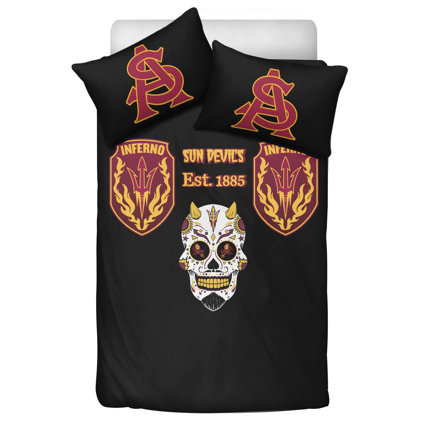 Sun Devil Dia De Los Muertos  Edition 3 Pcs Beddings