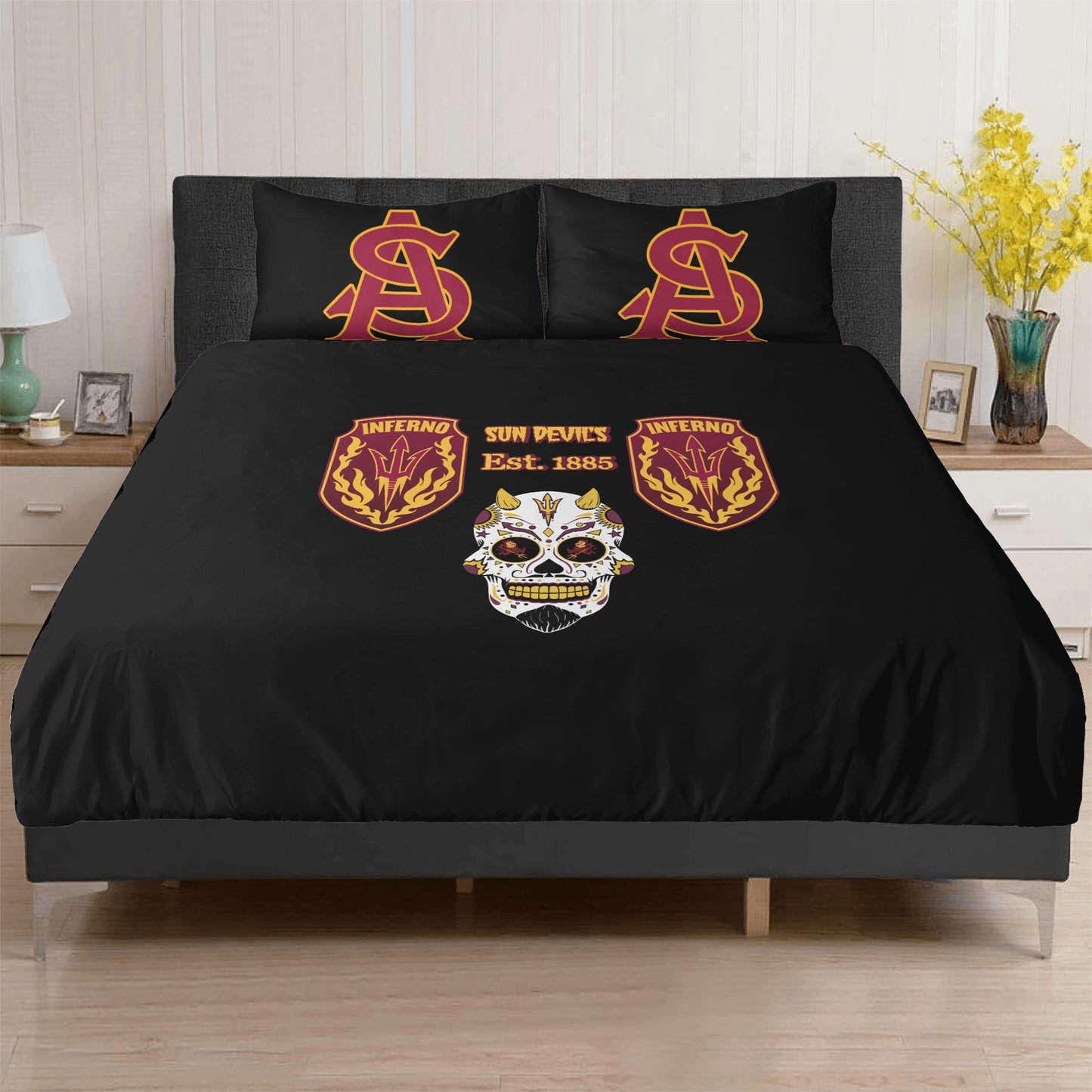 Sun Devil Dia De Los Muertos  Edition 3 Pcs Beddings