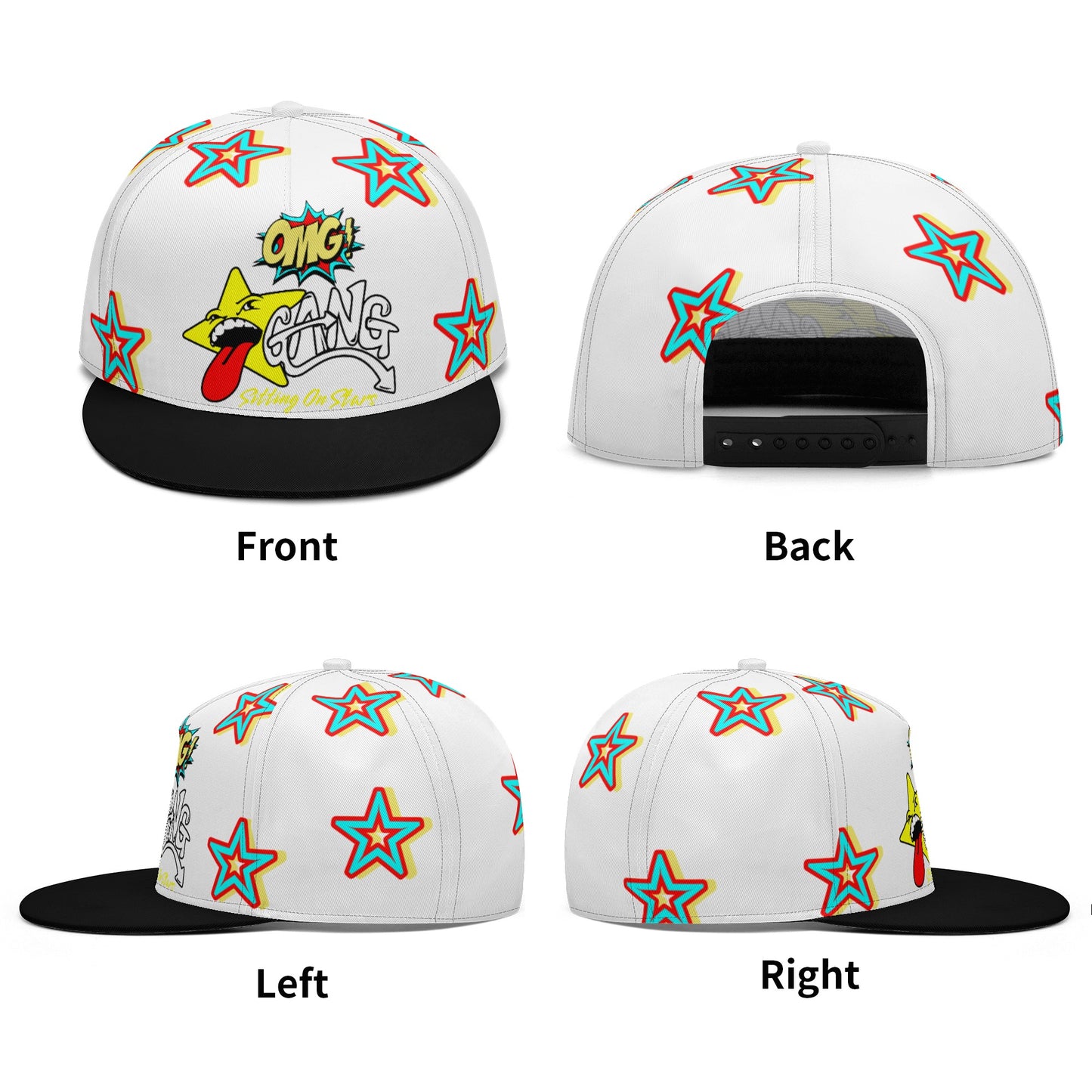 Star Gang White Snapbacks