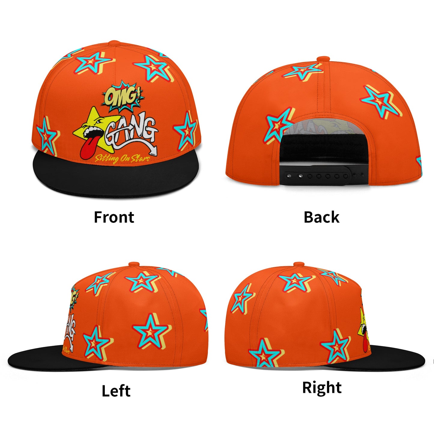 Star Gang Dark Orange Snapbacks