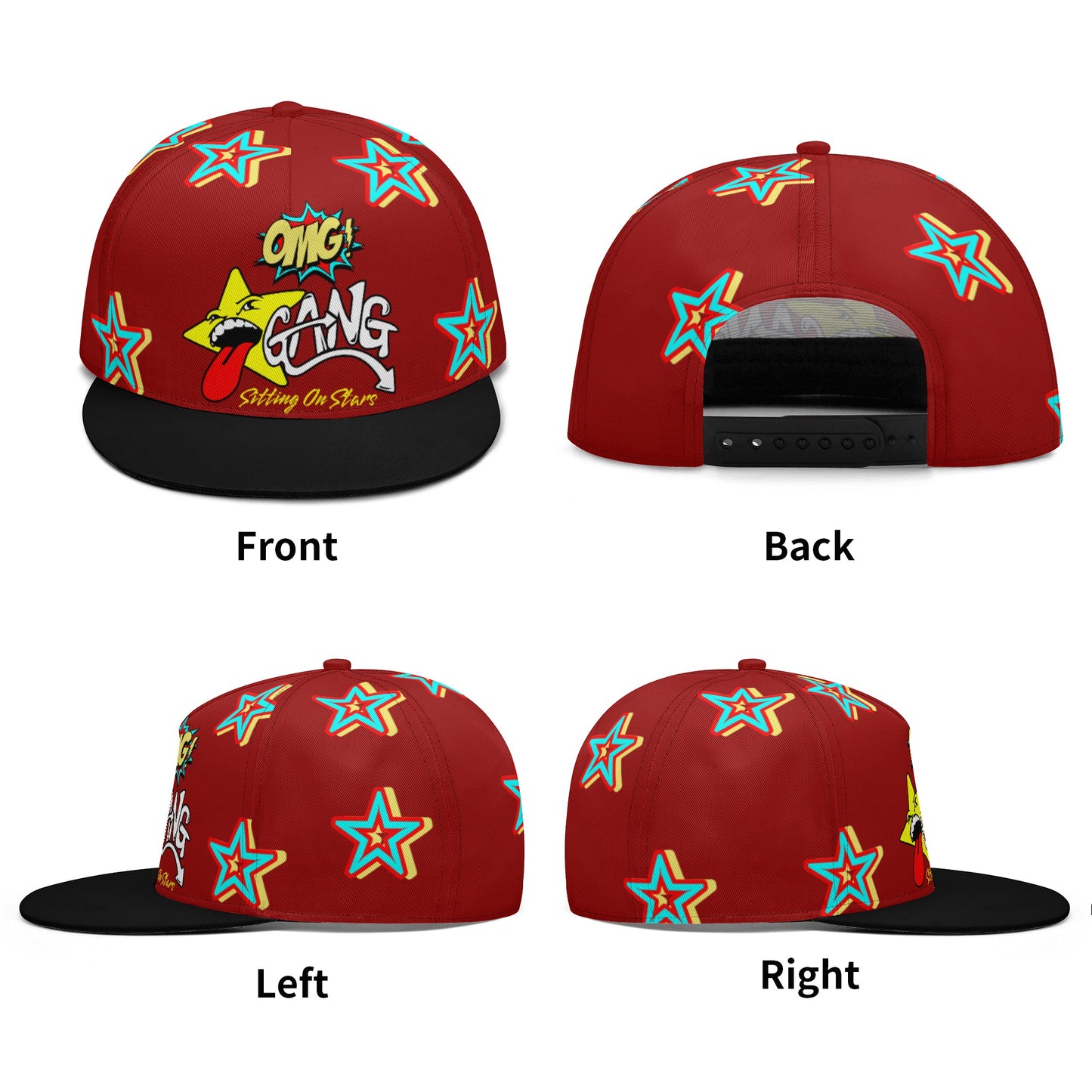 Star Gang Maroon Snapbacks