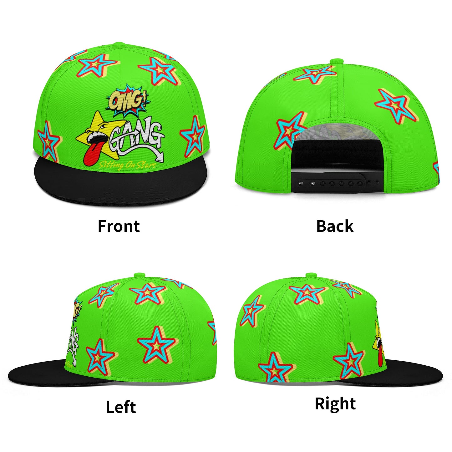 Star Gang Goo Green Snapbacks