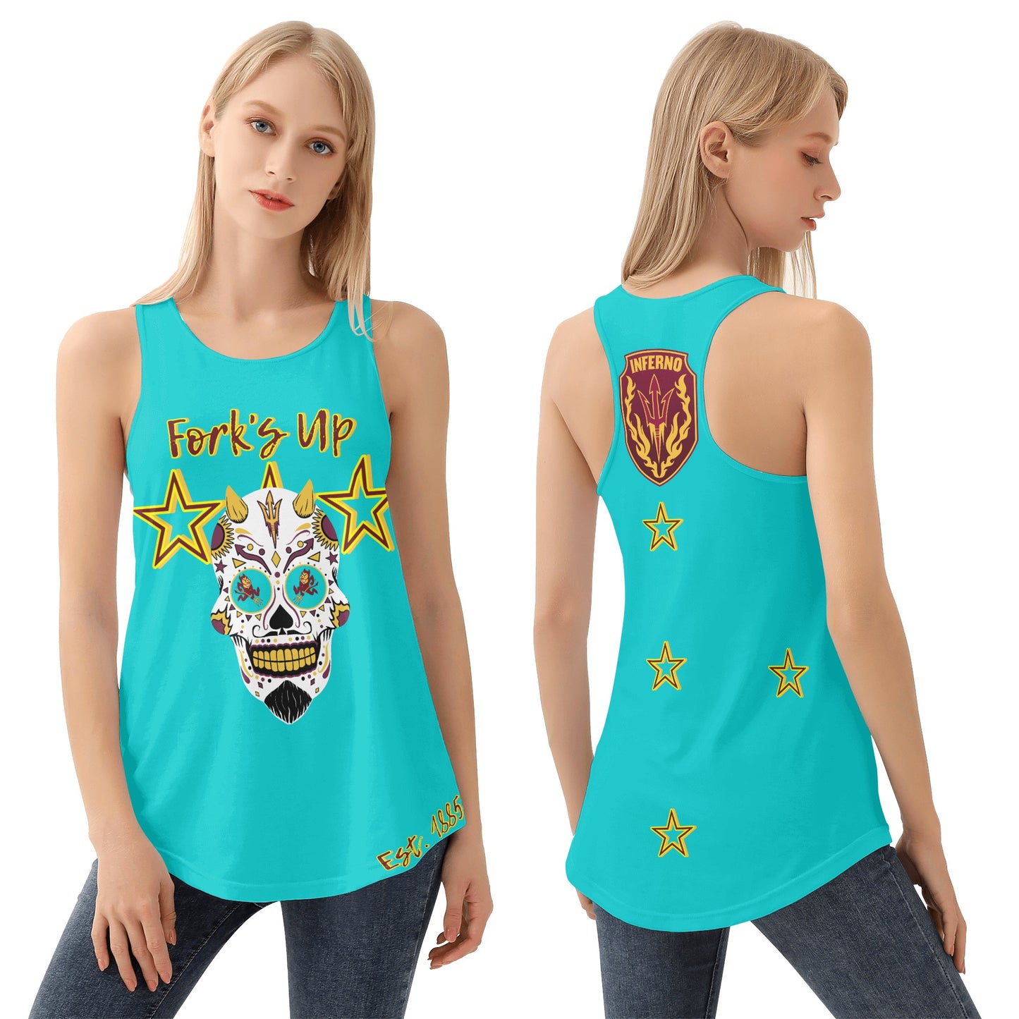 Sun Devils S.O.S Inferno Edition  Womens Turquoise Vest