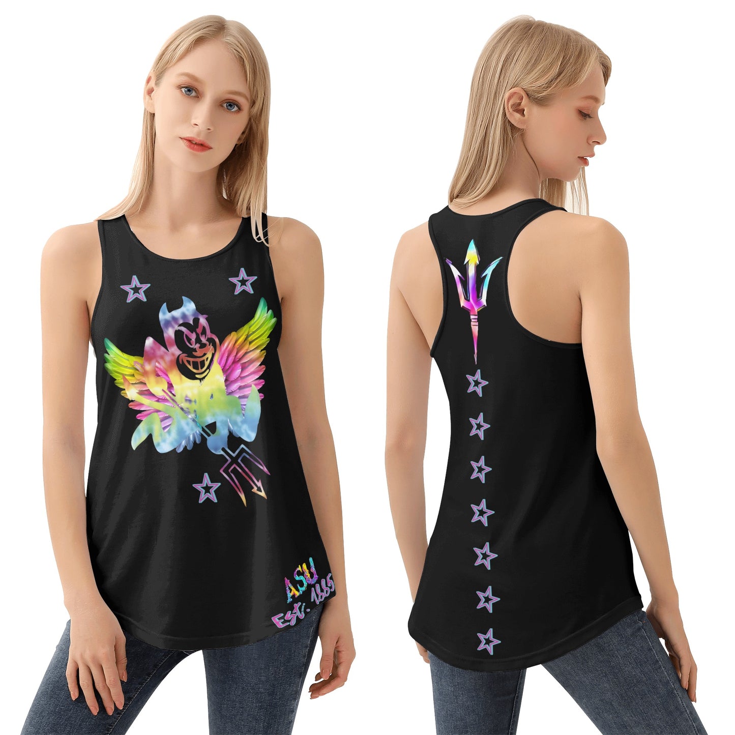 Sun Devils S.O.S Tie-Die Edition Womens Black Vest