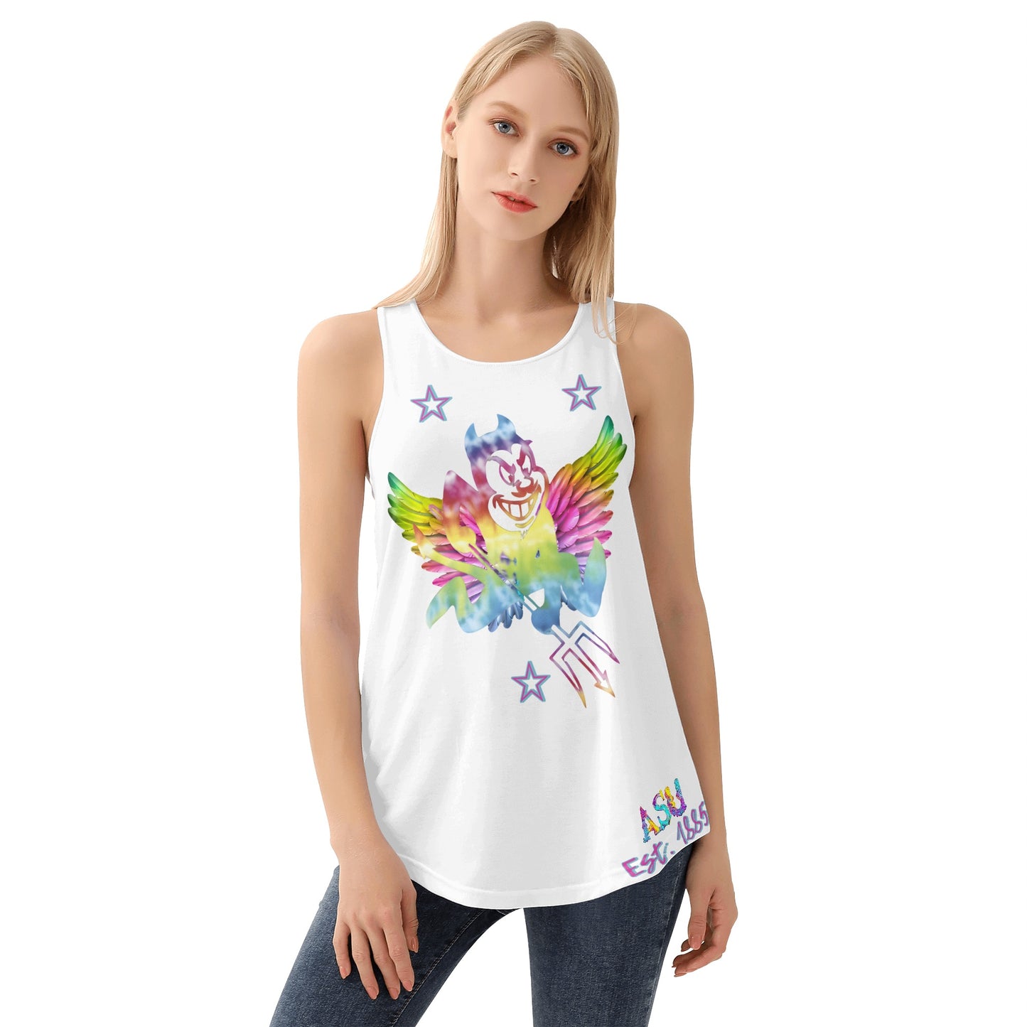 Sun Devils S.O.S Tie-Die Edition Womens White Vest