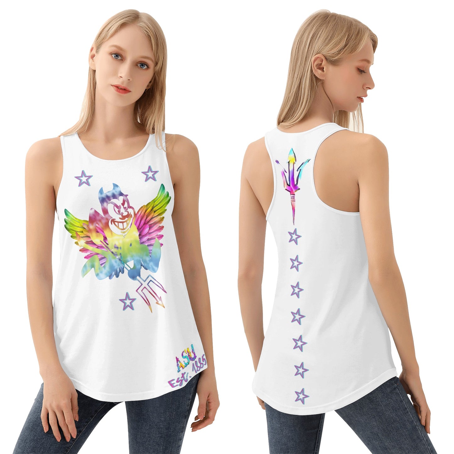 Sun Devils S.O.S Tie-Die Edition Womens White Vest