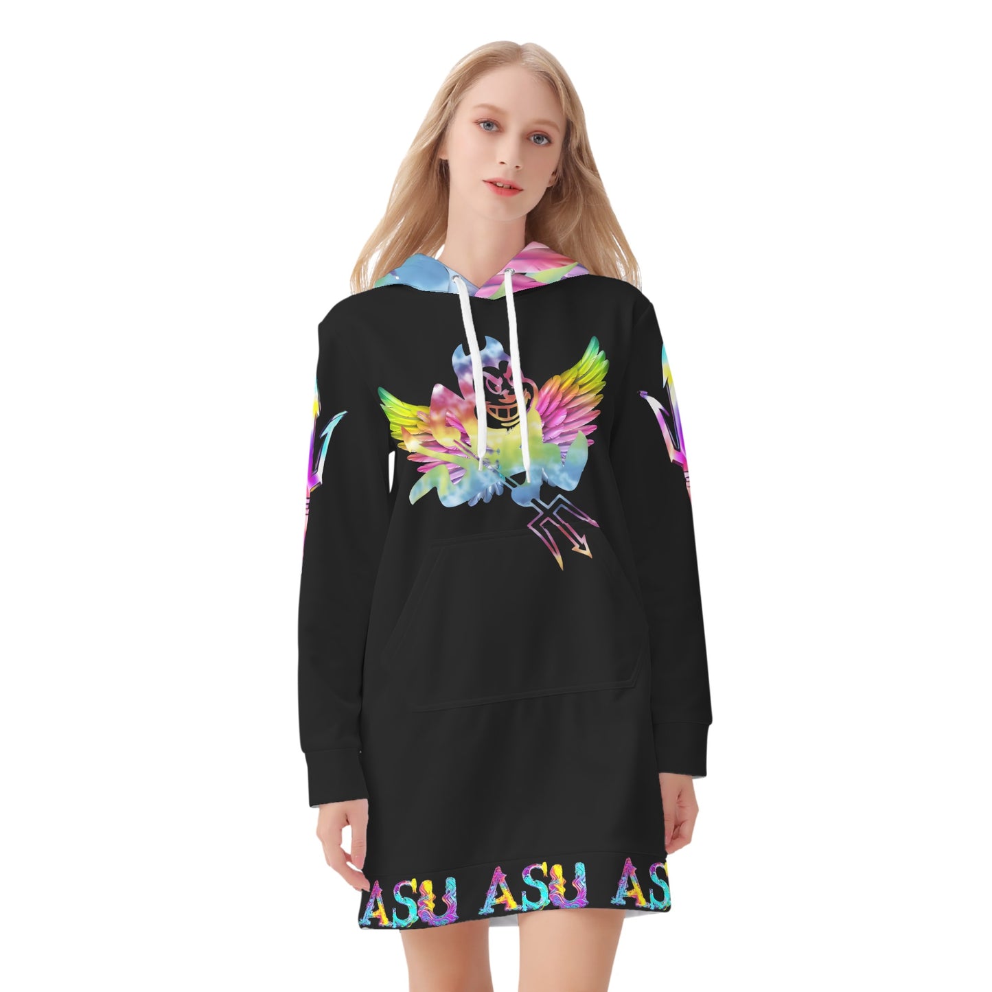 Sun Devil S.O.S Tie-Die Edition Womens Black Hoodie Dress