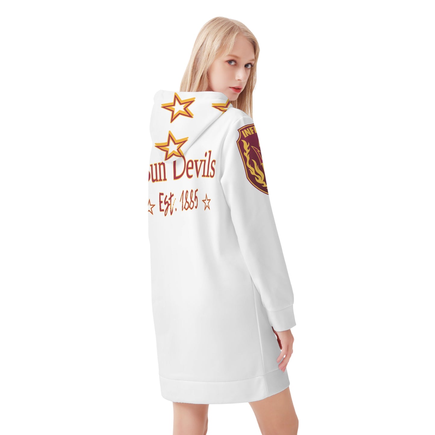 Sun Devil S.O.S Inferno Edition Womens White Hoodie Dress