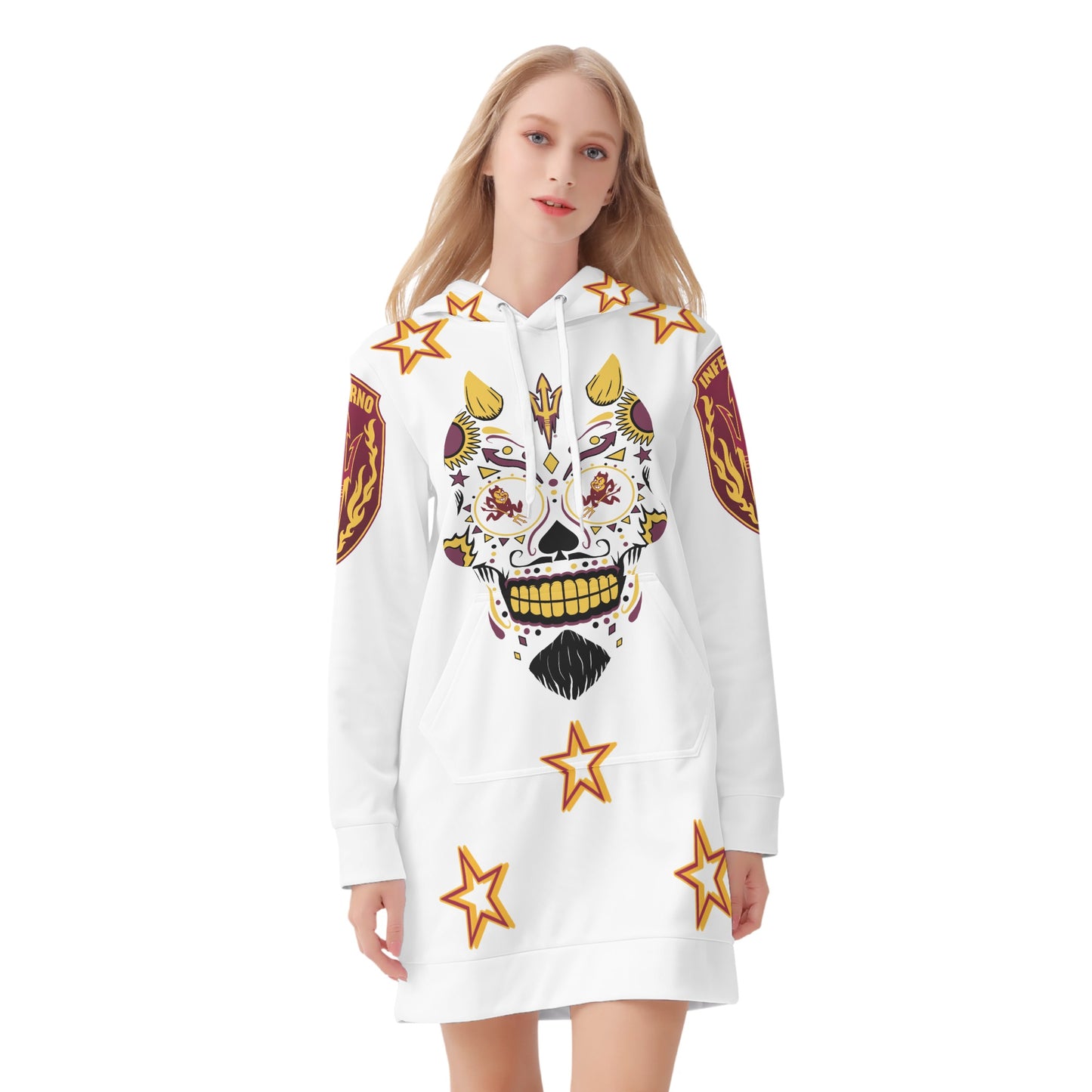 Sun Devil S.O.S Inferno Edition Womens White Hoodie Dress