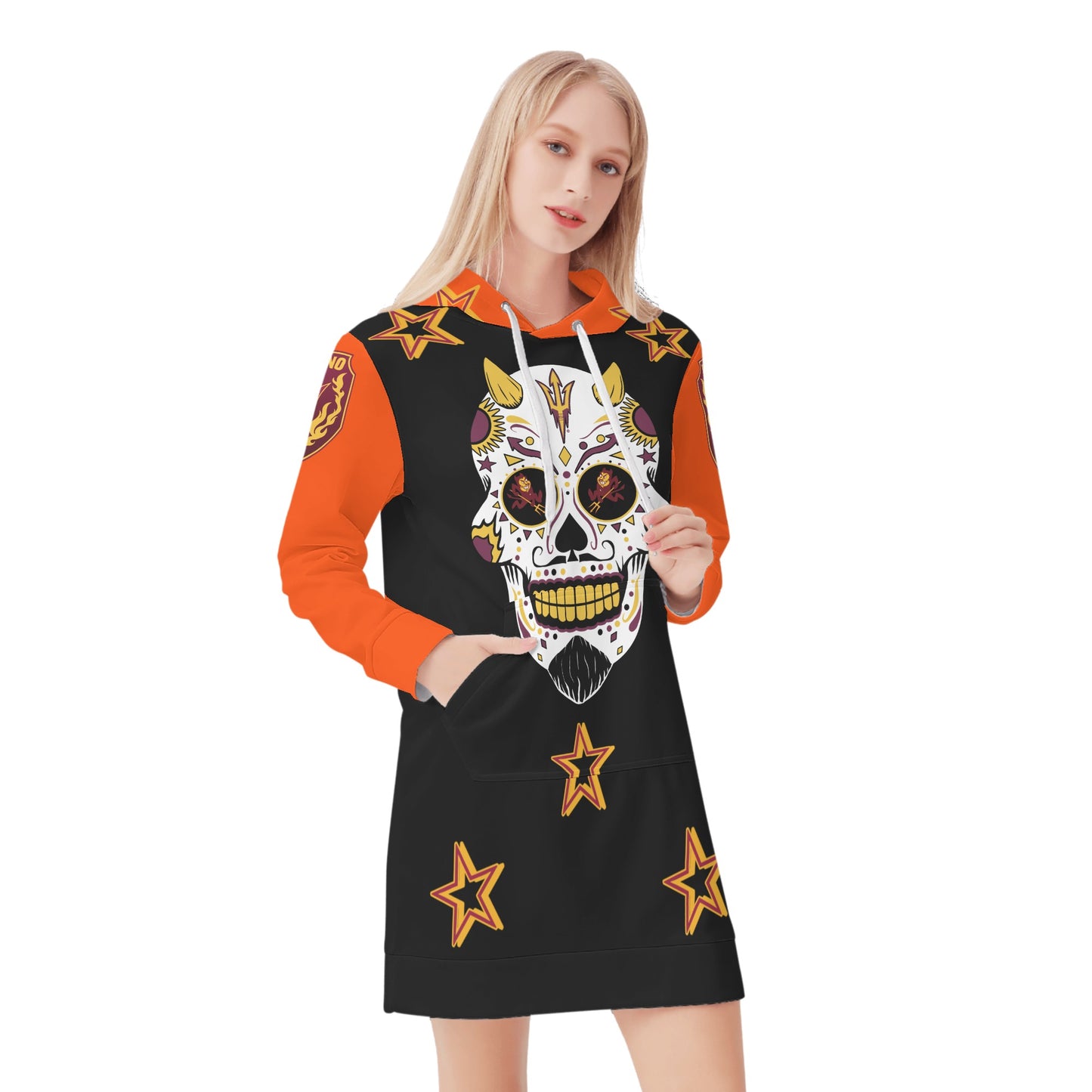 Sun Devil S.O.S Inferno Edition Womens DarkOrange/Black Hoodie Dress