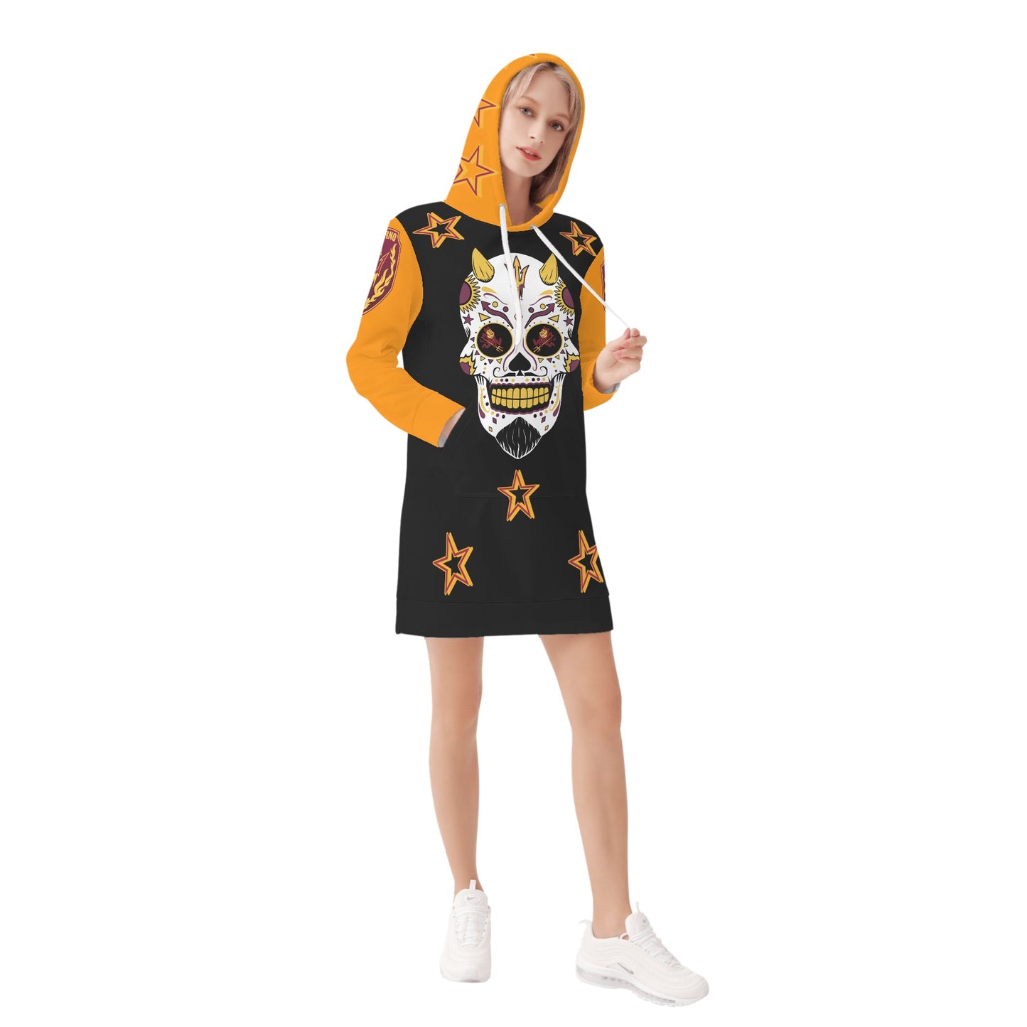 Sun Devil S.O.S Inferno Edition Womens Orange/Black Hoodie Dress