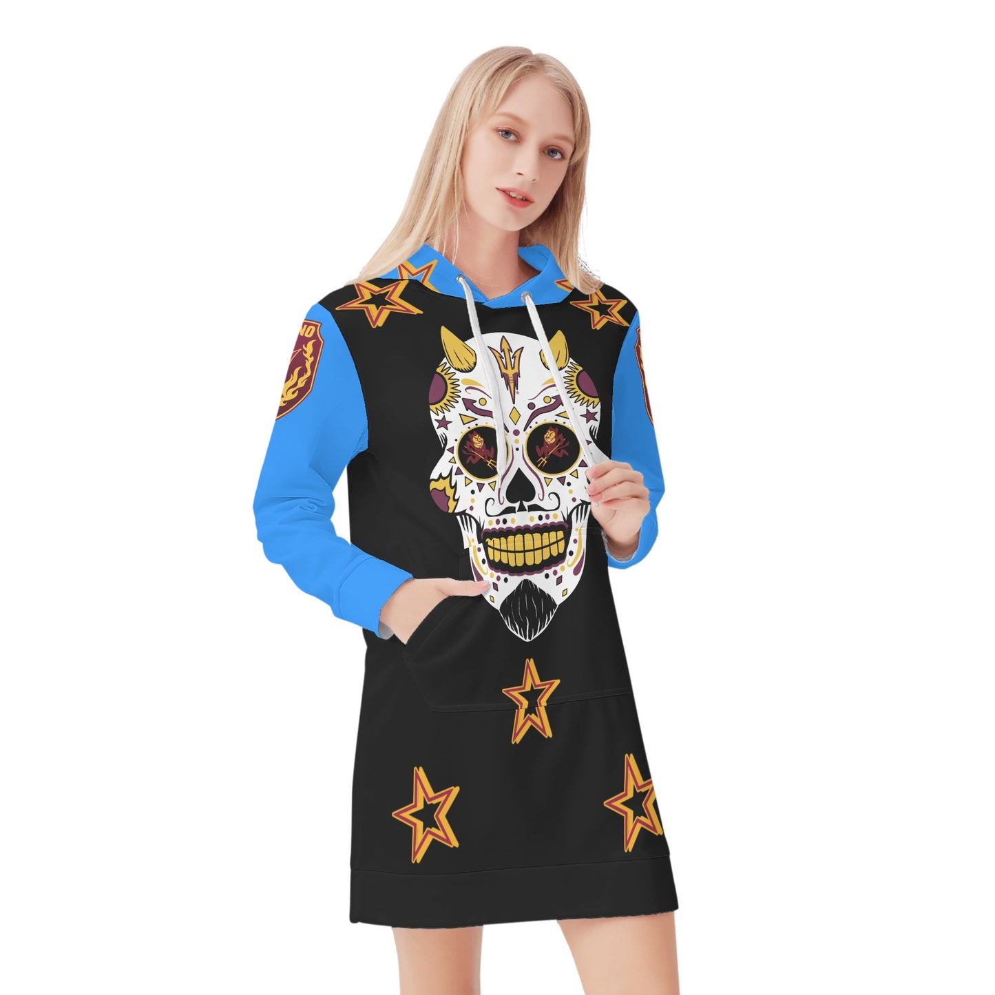 Sun Devil S.O.S Inferno Edition Womens Blue/Black Hoodie Dress