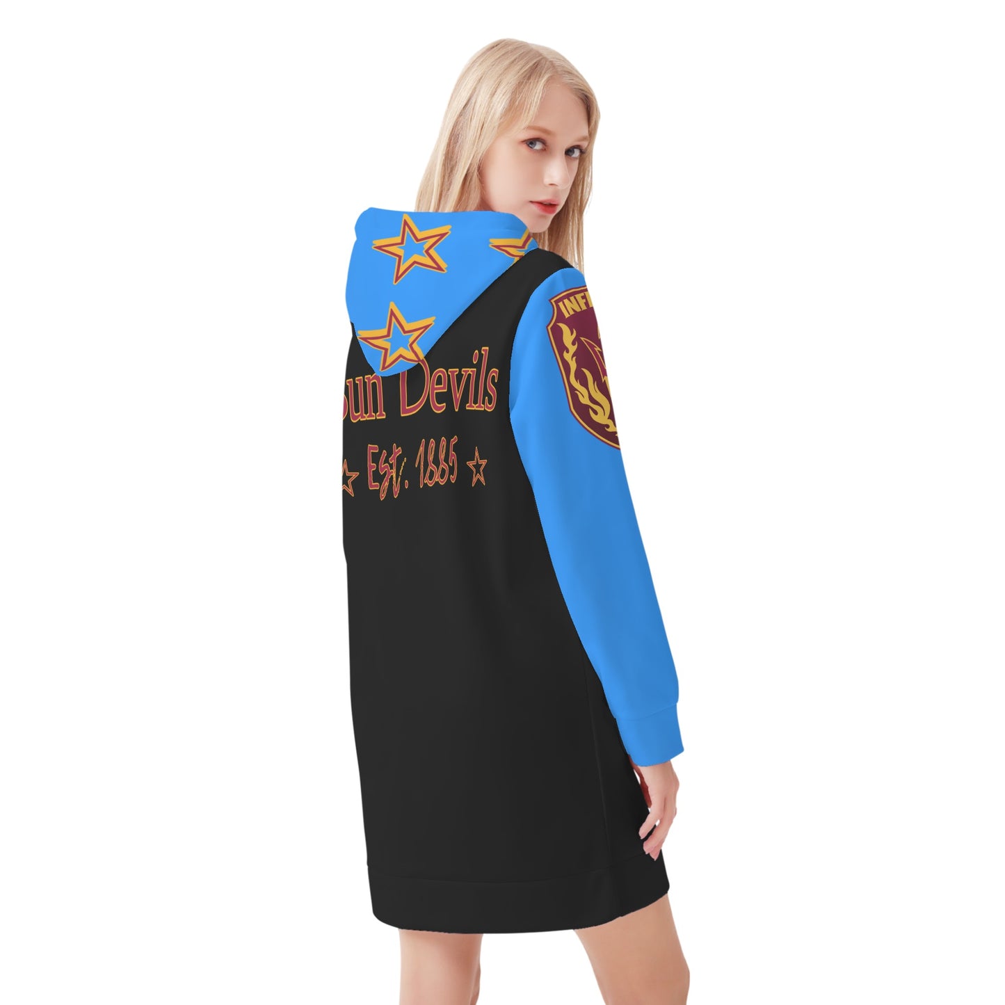 Sun Devil S.O.S Inferno Edition Womens Blue/Black Hoodie Dress