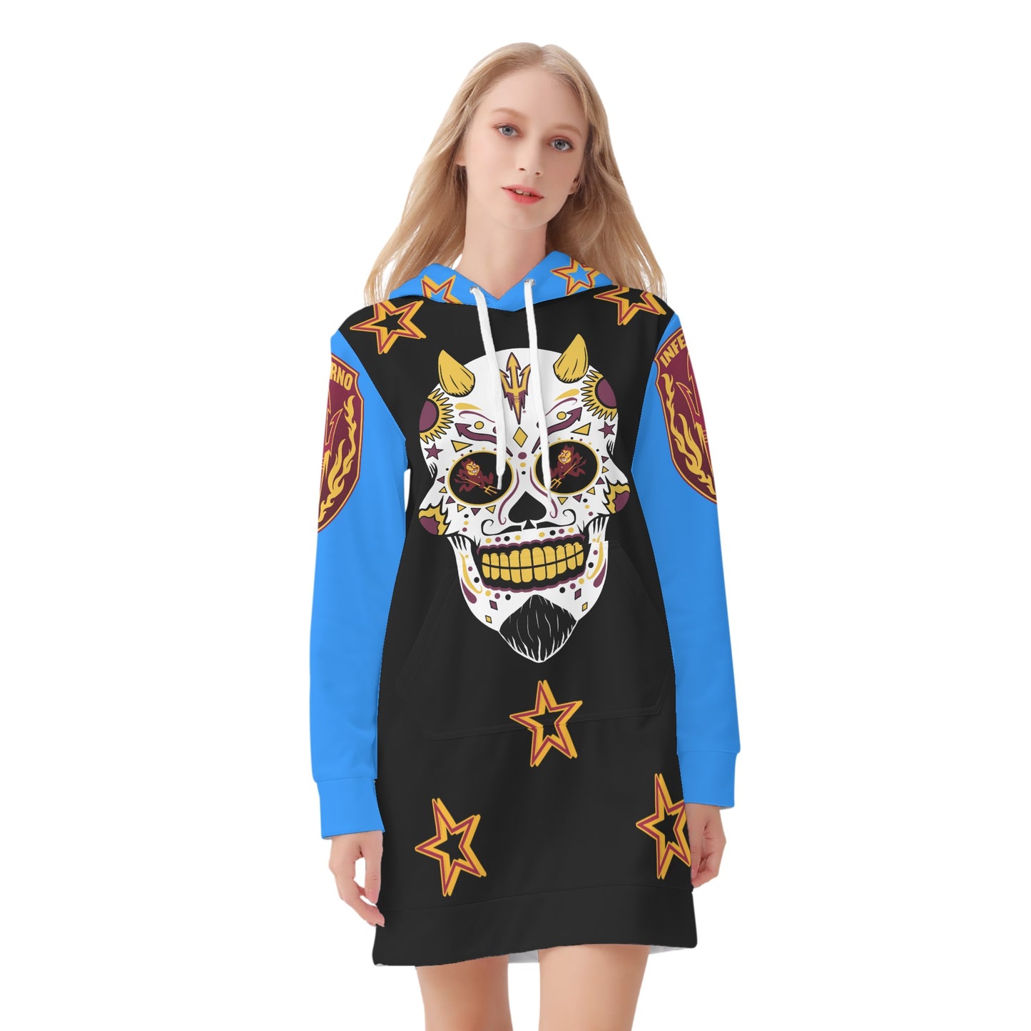 Sun Devil S.O.S Inferno Edition Womens Blue/Black Hoodie Dress